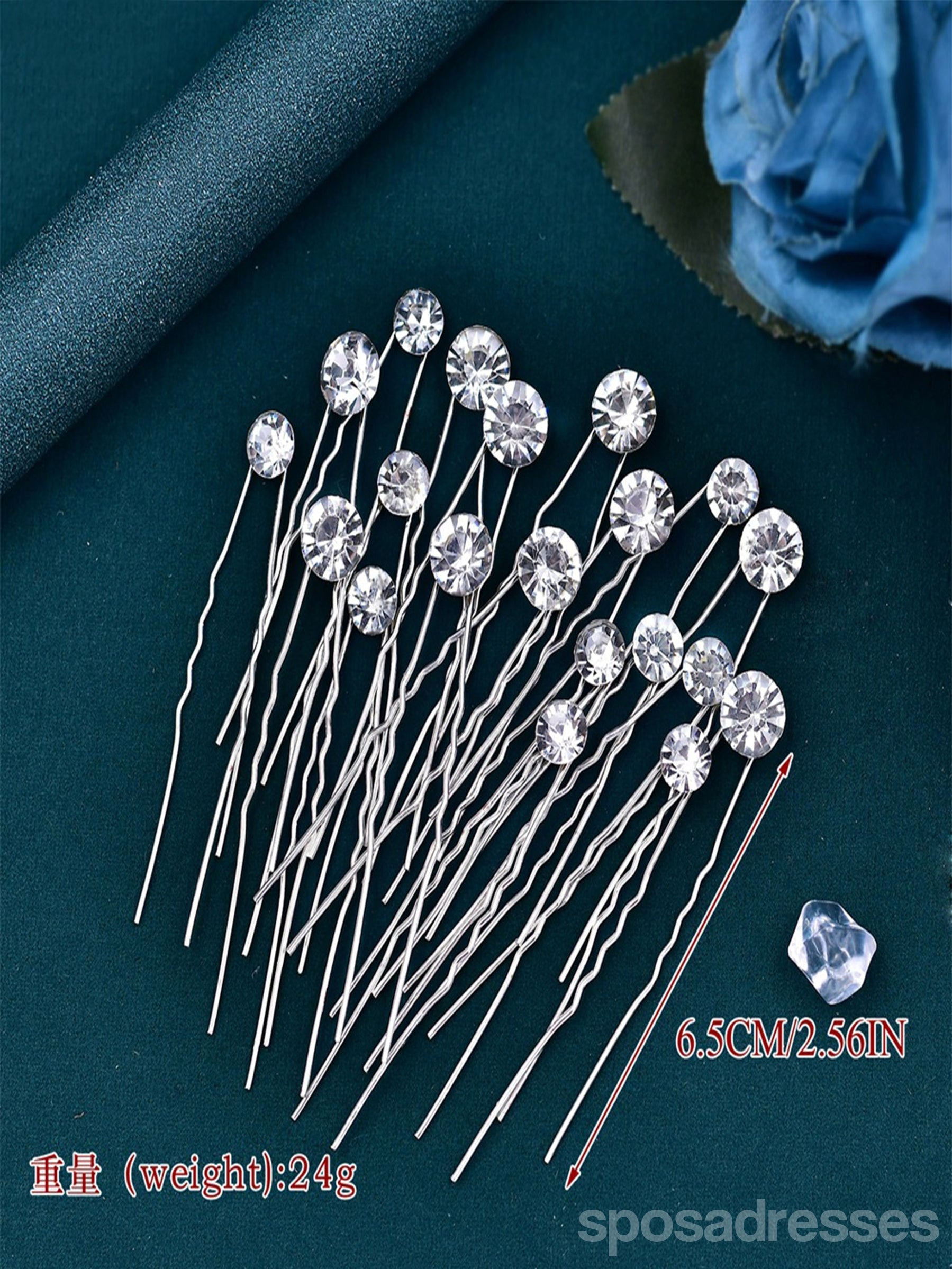 Handmade Rhinestone U-Shaped Hair Clip for Women - Sparkling Diamond Hair Fork for Braids, Ponytails & Updos | Perfect for Weddings, Parties & Everyday Glam