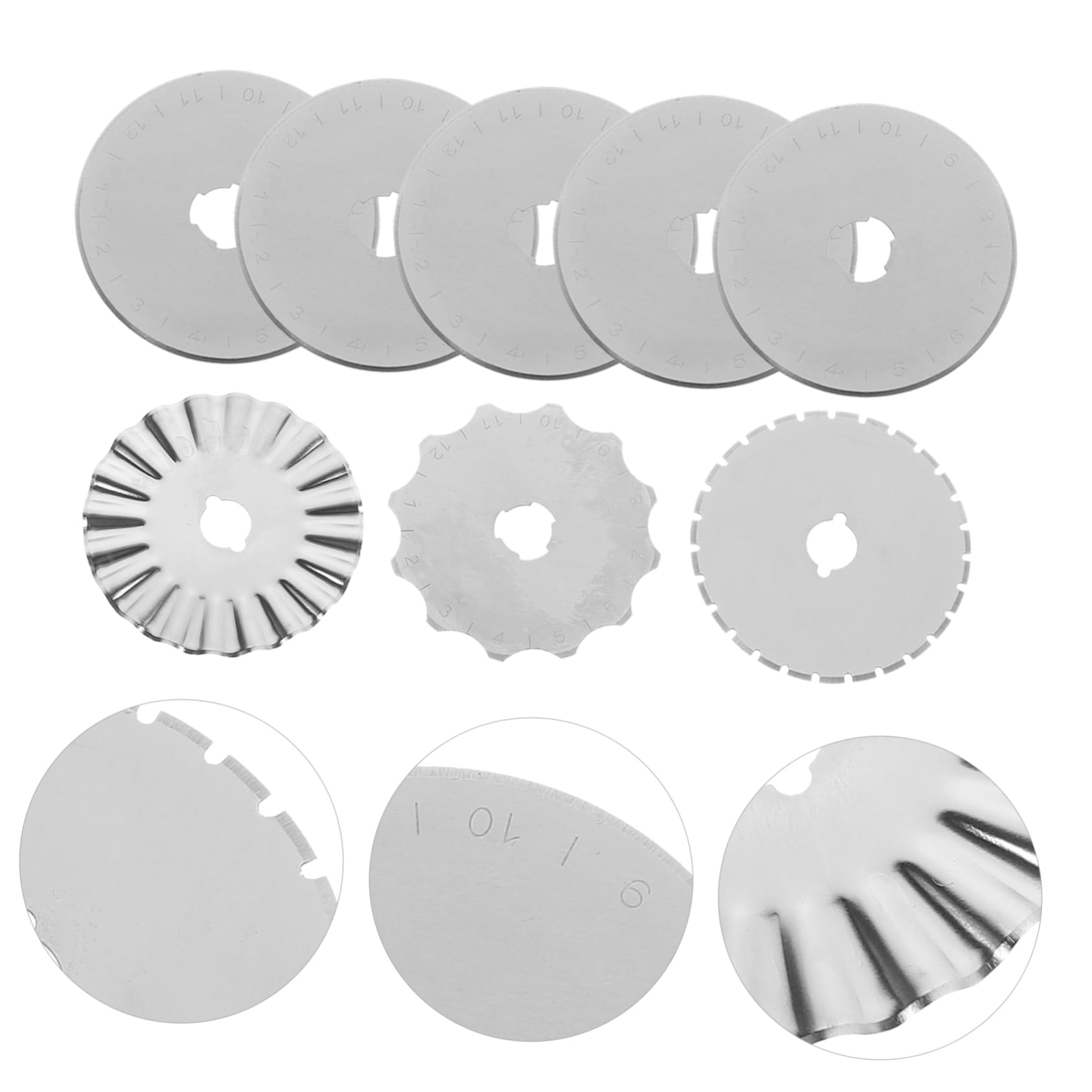 Ciieeo 10Pcs Rotary Cutter Blades - Premium Replacement Blades for Fabric Cutting, Quilting & Scrapbooking - Compatible with Most Rotary Cutters - Perfect for DIY Crafts, Sewing Projects & Paper Cutting