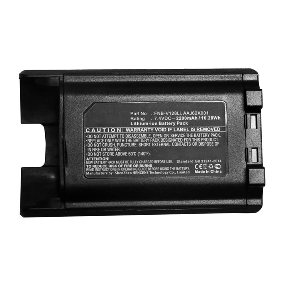 Synergy Digital 2-Way Radio Battery - 2200mAh Li-ion 7.4V Replacement for Vertex VX-924 & FNB-V128Li - Long Lasting Power for Construction, Security & Outdoor Adventures