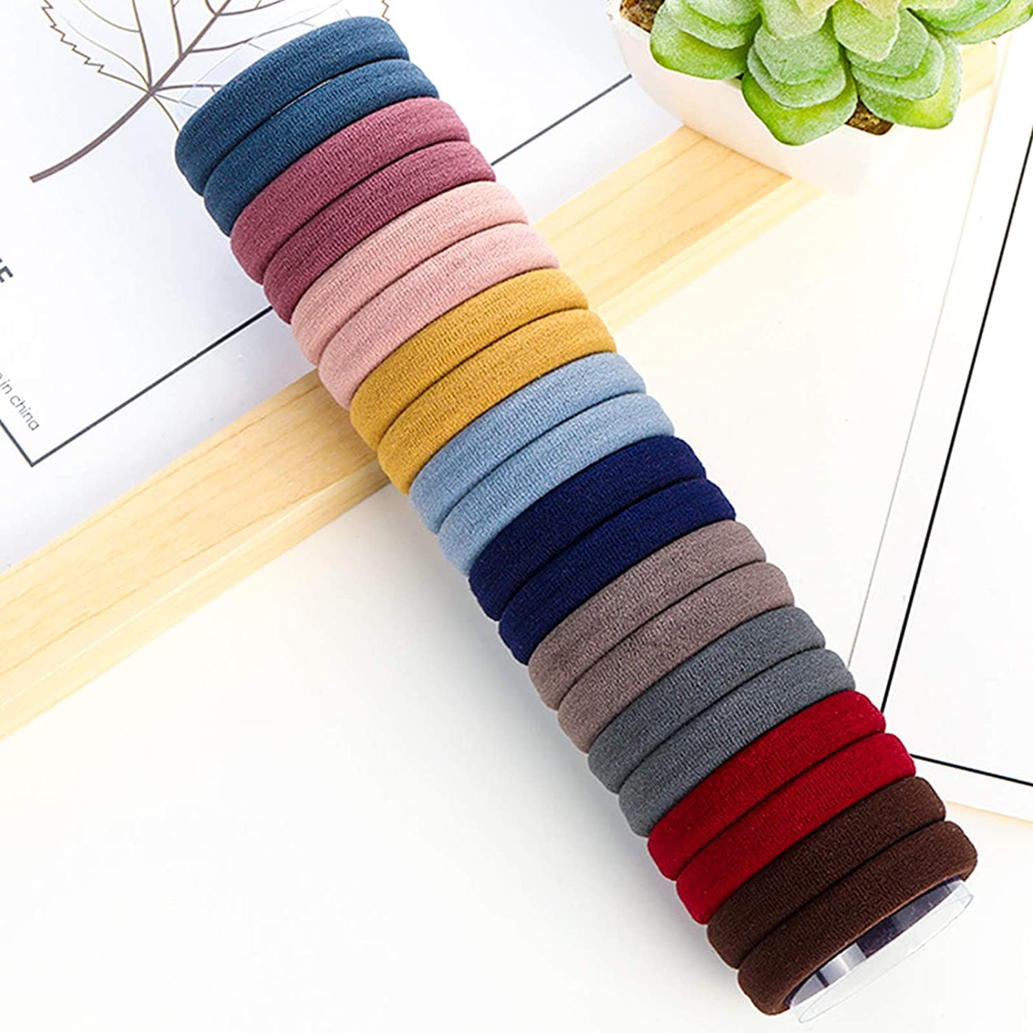 Premium 12-Pack Neon Hair Ties - Soft Stretch Cotton Elastic Hair Bands for Women & Girls - Perfect for School, Workouts, and Everyday Styling