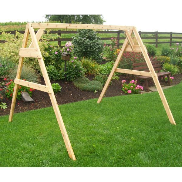 Premium Cedar 2x4 A-Frame Swing Stand for Outdoor Porch Swings & Swing Beds - Heavy Duty Wooden Frame with Included Hangers - Perfect for Backyard, Garden, Patio & Deck Relaxation