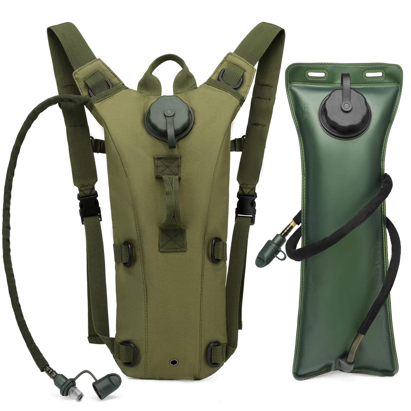 Tactical Hydration Backpack with 3L Water Bladder - Lightweight Military Rucksack for Hiking, Biking, Running, Climbing & Outdoor Adventures - Perfect for Camping, Travel and Sports Hydration