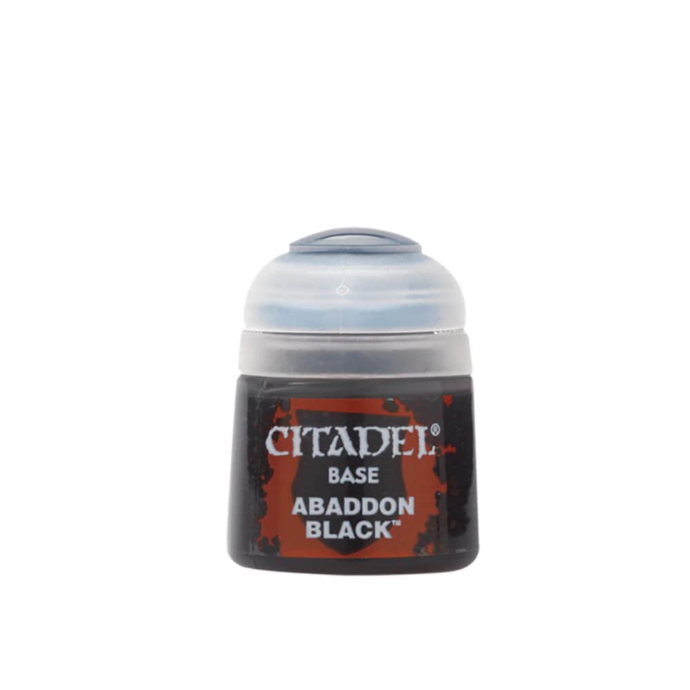 Citadel Paint Pot - Abaddon Black (12mL) - Premium Miniature Paint for Warhammer & Tabletop Gaming - Perfect for Base Coating & Detailing Models