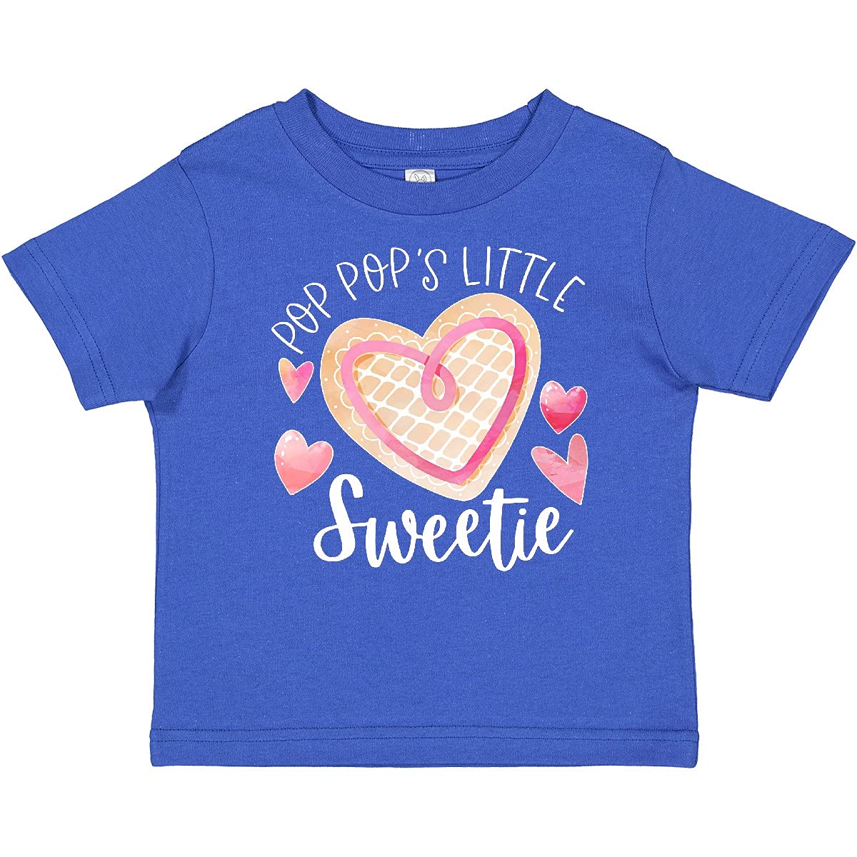 Inktastic Pop Pop's Little Sweetie Pink Heart Cookie Baby T-Shirt - Cute Outfit for Grandparents Day, Family Photos & Special Occasions