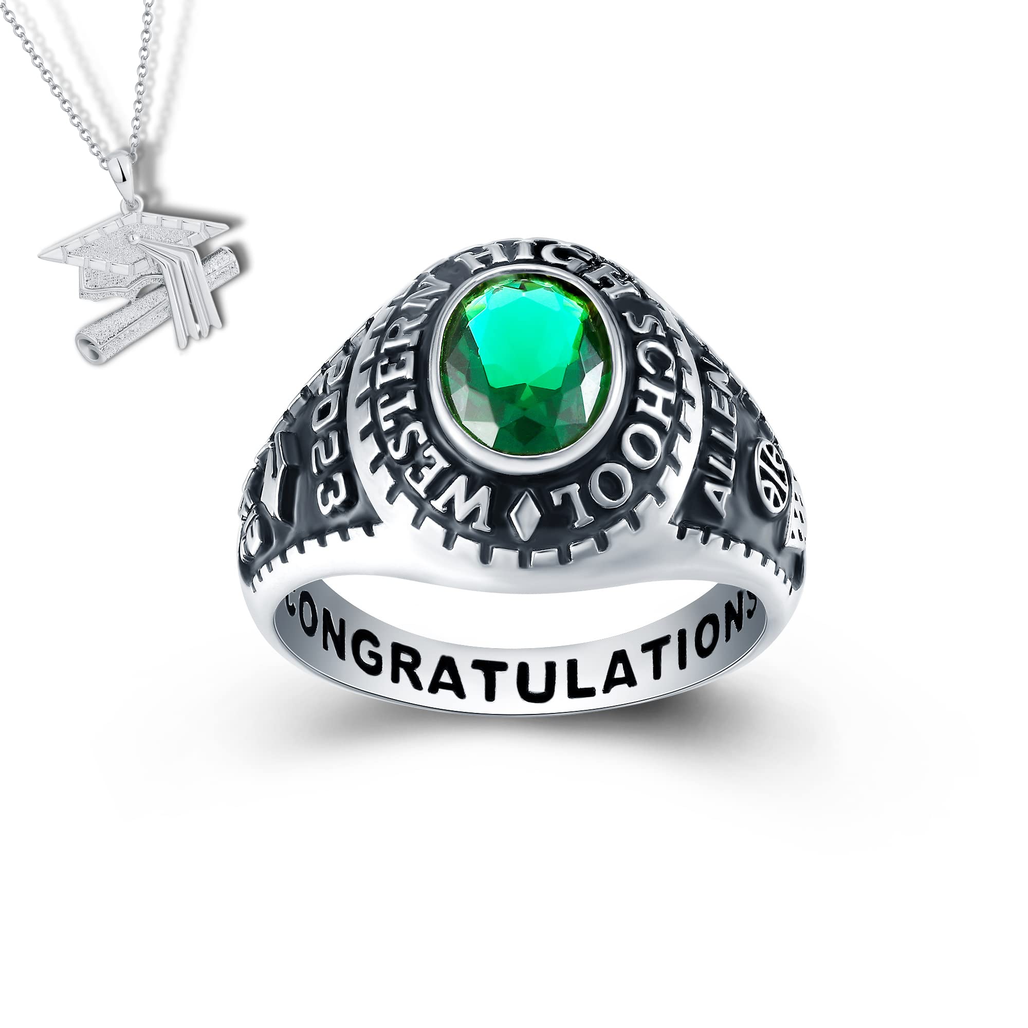 Authentic PJM Mementos USA Premium Class Ring for Men - 925 Sterling Silver or 10KT Gold - Custom High School & College Graduation Ring - Personalized University Ring for Graduation Gifts - Perfect for Commencement Ceremonies, Alumni Events & Special Milestones