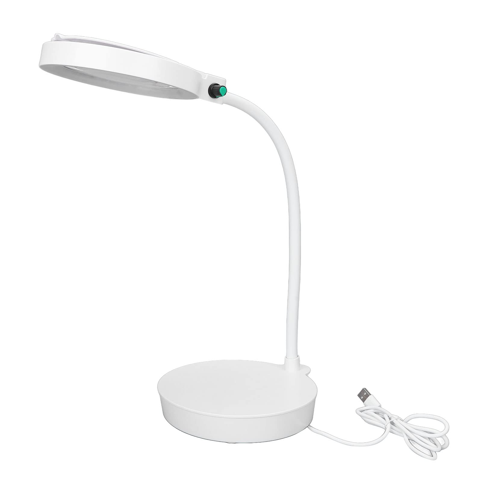 LED Magnifying Desk Lamp with 36 High Brightness Light Chips - Stepless Dimming, Uniform Lighting for Eyelash Extensions, Reading, Crafts & Precision Work (White)