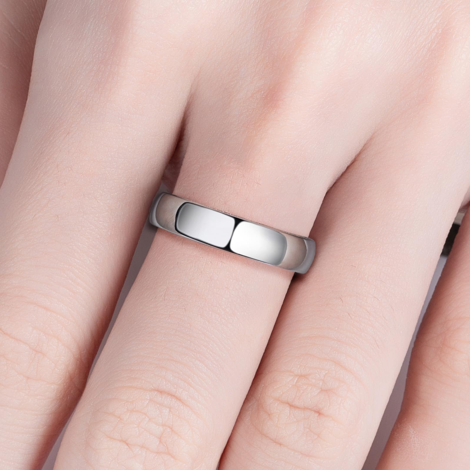 Men's Moissanite Wedding Band - Round Cut Lab Created Diamond, D Color VVS1 Clarity, 925 Sterling Silver, 5mm Width Anniversary Eternity Ring for Men - Perfect for Weddings, Engagements & Special Occasions