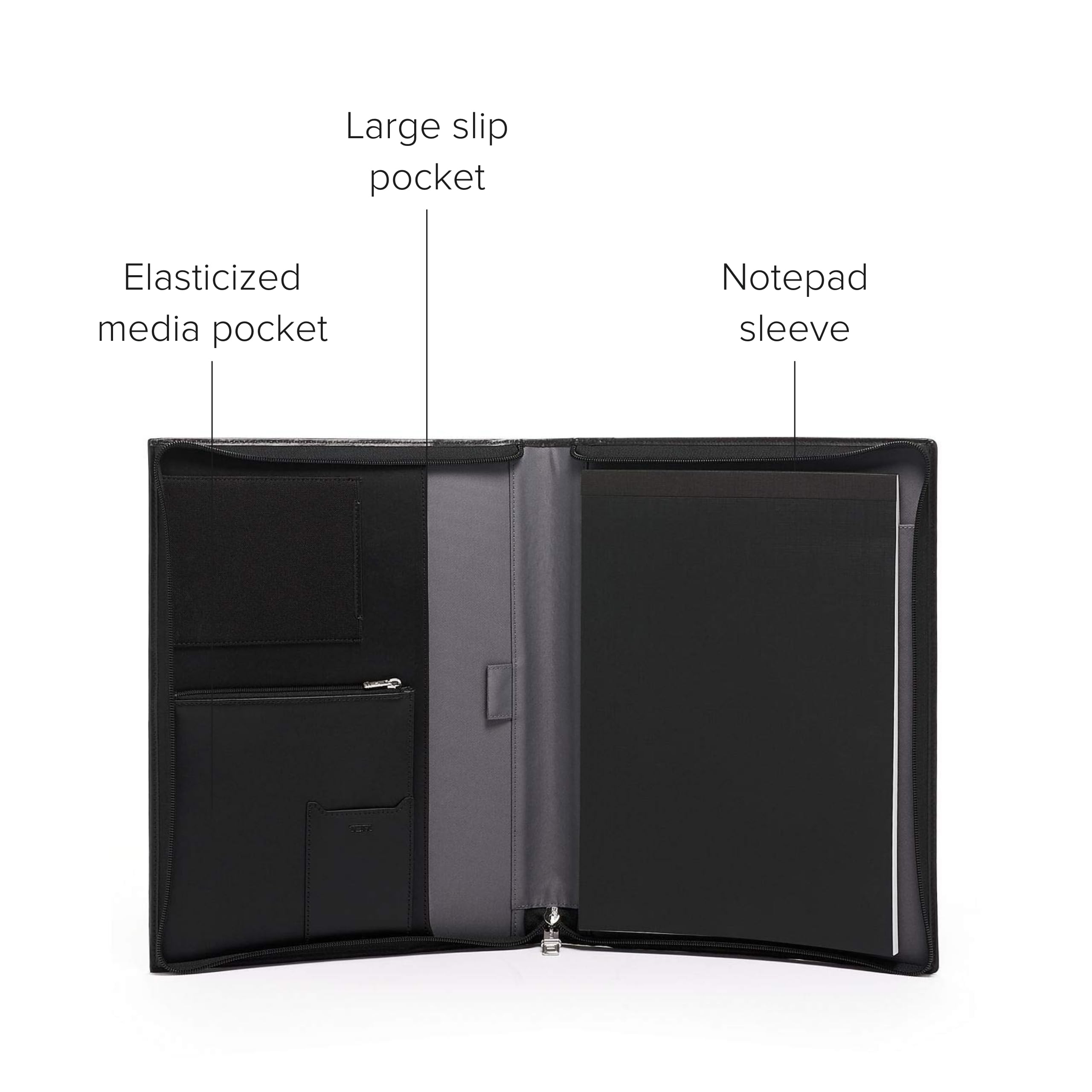 TUMI Alpha Zip-Around Letter Pad - Premium Ballistic Nylon Notebook Organizer - 13.3
