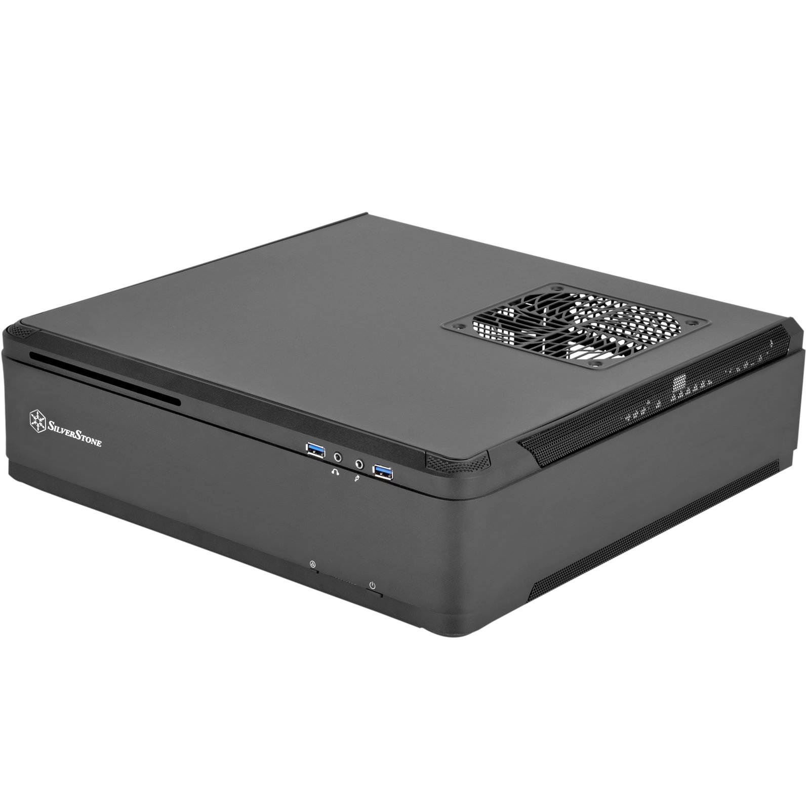 SilverStone Technology FTZ01B Black Aluminum Mini-ITX/DTX Small Form Factor PC Case with PCI-E Riser & Low Profile Fans - Compact Gaming & Home Theater Computer Builds