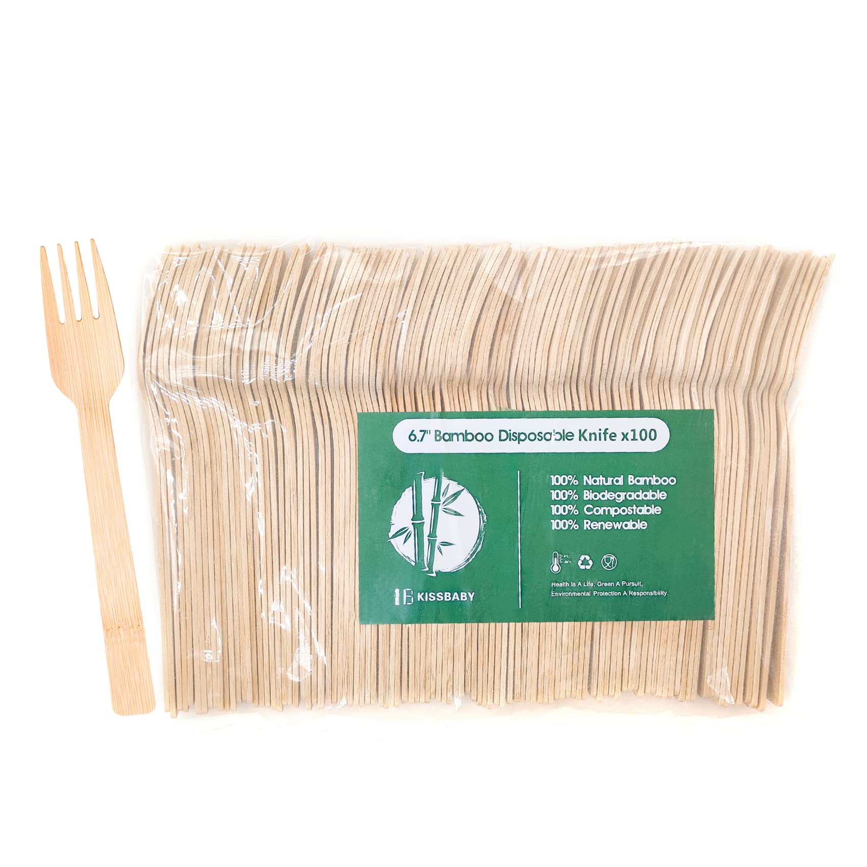 100% Biodegradable Bamboo Forks - 6.7
