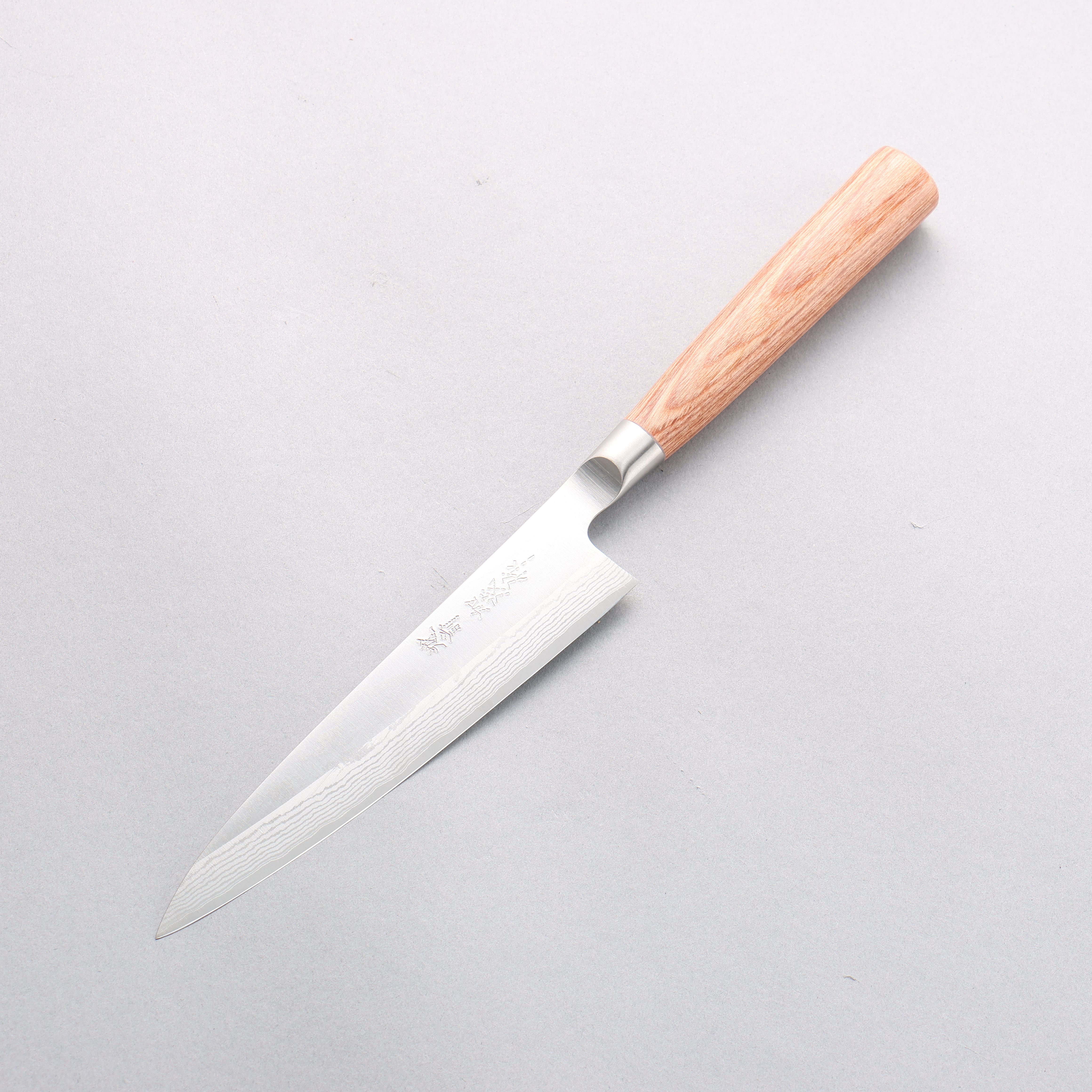 Kamo Hamono VG10 Damascus Steel Petty Utility Knife 150mm - Brown Pakkawood Handle - Perfect for Slicing, Chopping & Food Prep in Home Kitchens