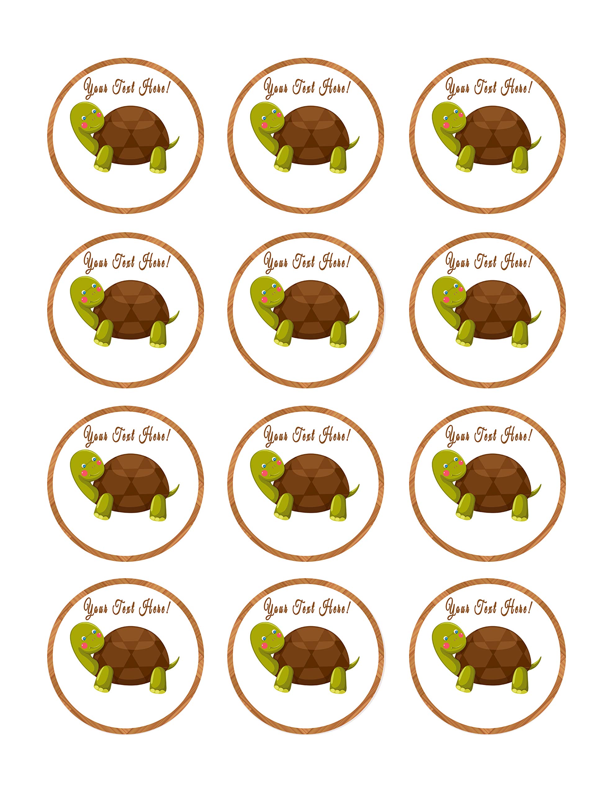 Adorable Turtle-Shaped Edible Cupcake Toppers - 2 Inch Fondant Decorations (12 Pieces/Sheet) - Perfect for Birthday Parties, Baby Showers & DIY Cake Decorating