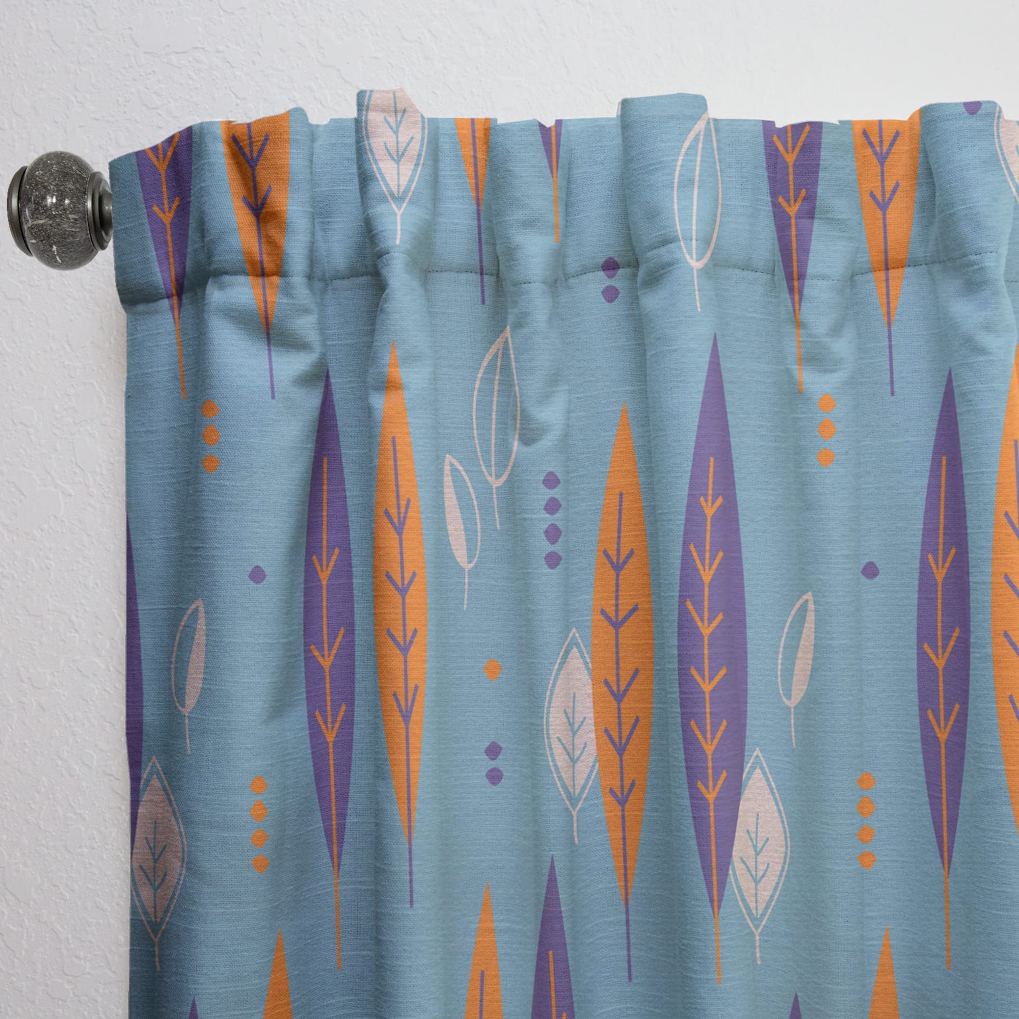 Floral Retro Botanical Pattern II Thermal Insulated Curtains - 52x95 Inch Single Panel for Bedroom & Living Room - Perfect for Home Decor, Privacy & Energy Efficiency