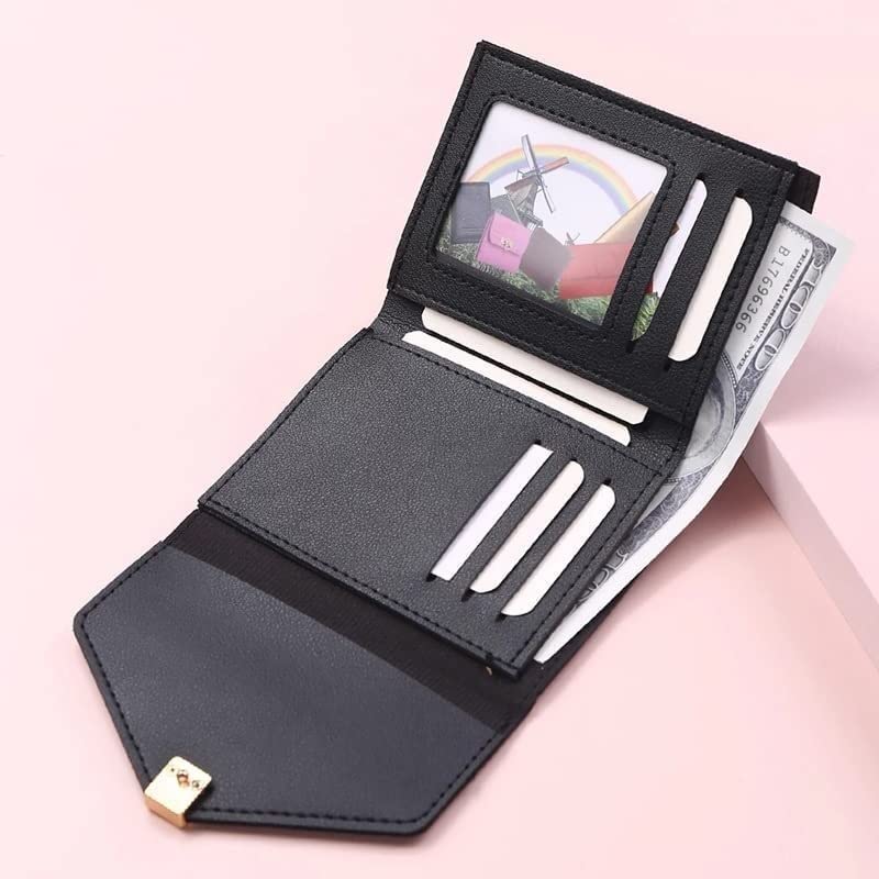 Leather Women's Wallet - Foldable Card Holder & Coin Purse for Daily Use