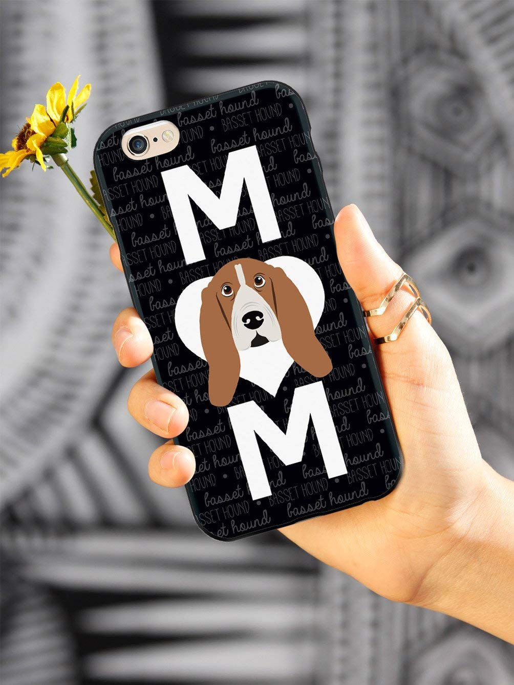 Inspired Cases - Premium 3D Textured Protective Phone Case Compatible with iPhone 12 - Basset Hound Mom Design - Perfect for Everyday Use, Work & Travel