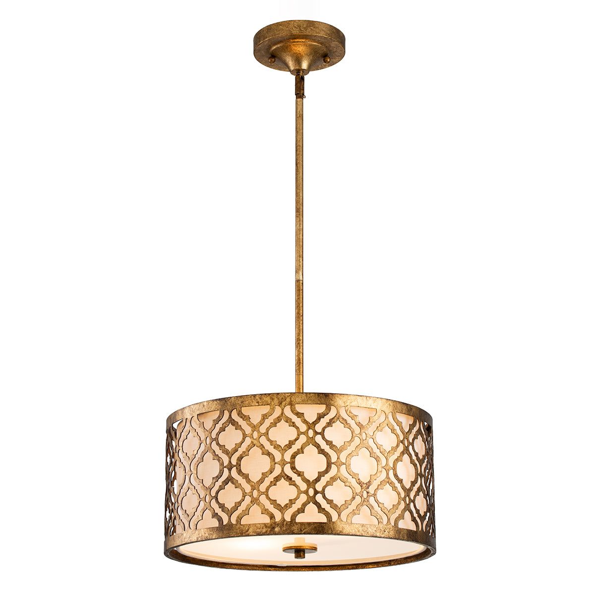 Arabella 2/3L Pendant Ceiling Light - Distressed Gold Finish Vintage Chandelier for Dining Room, Kitchen Island & Bedroom Lighting