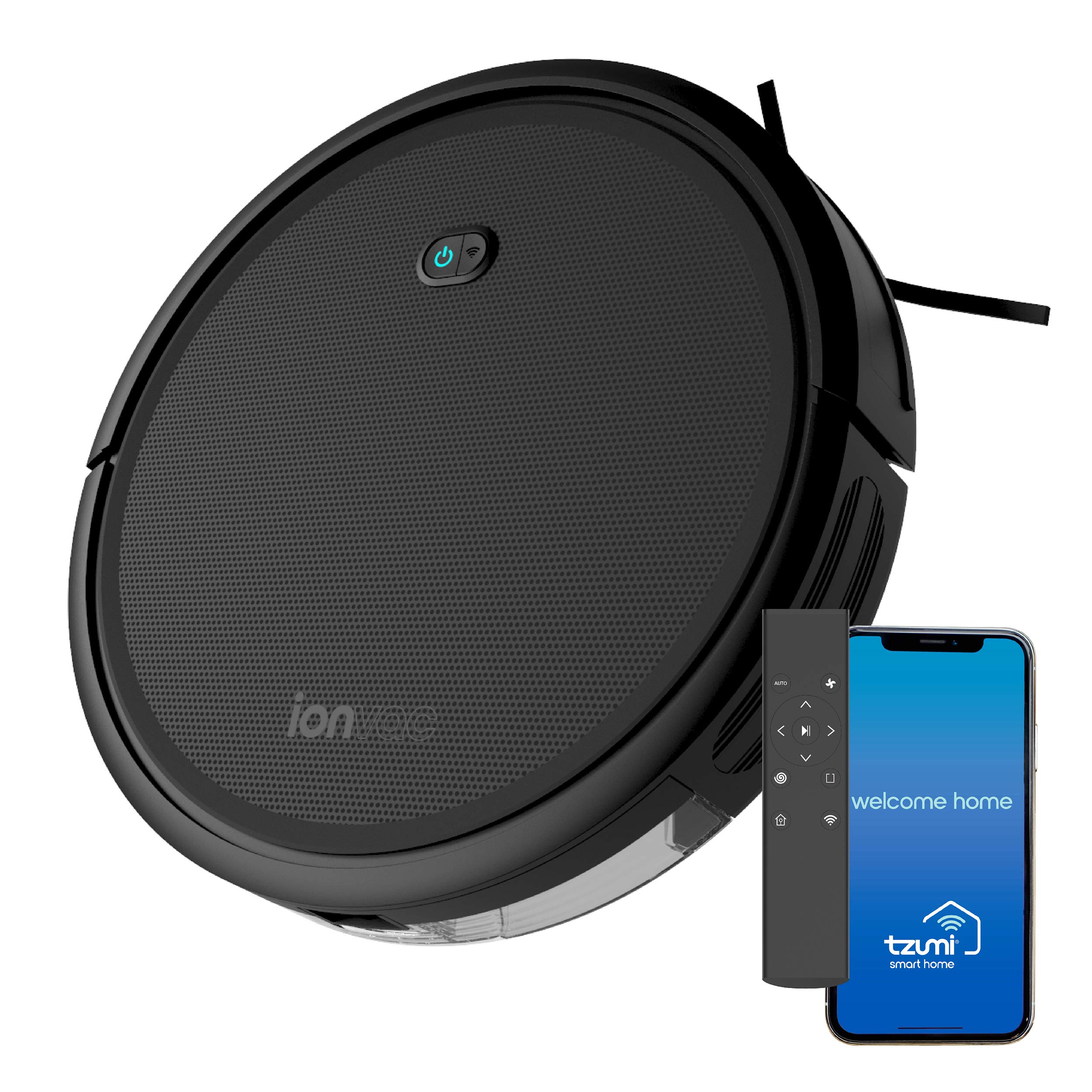 2000 Robovac - Smart Robot Vacuum Cleaner for Hardwood Floors & Carpets | Black | Ideal for Pet Hair, Dust, and Daily Cleaning