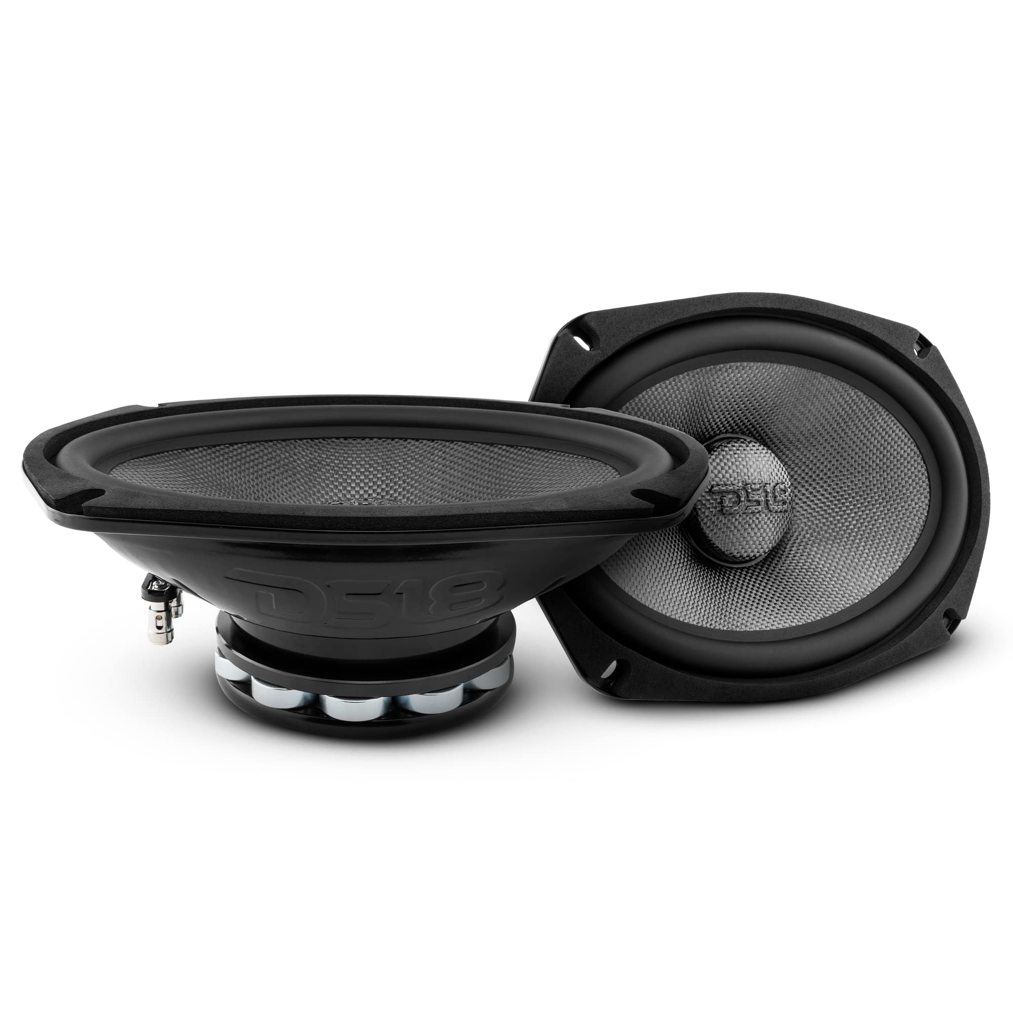 DS18 PRO-CF69.4NR 6x9 Inch Waterproof Car Speakers - 600W 4-Ohm Mid-Bass Carbon Fiber Cone with Neodymium Magnet for Motorcycles, ATVs, Boats & Off-Road Vehicles - High Performance Audio for Motorsports & Marine Applications (Single Speaker)