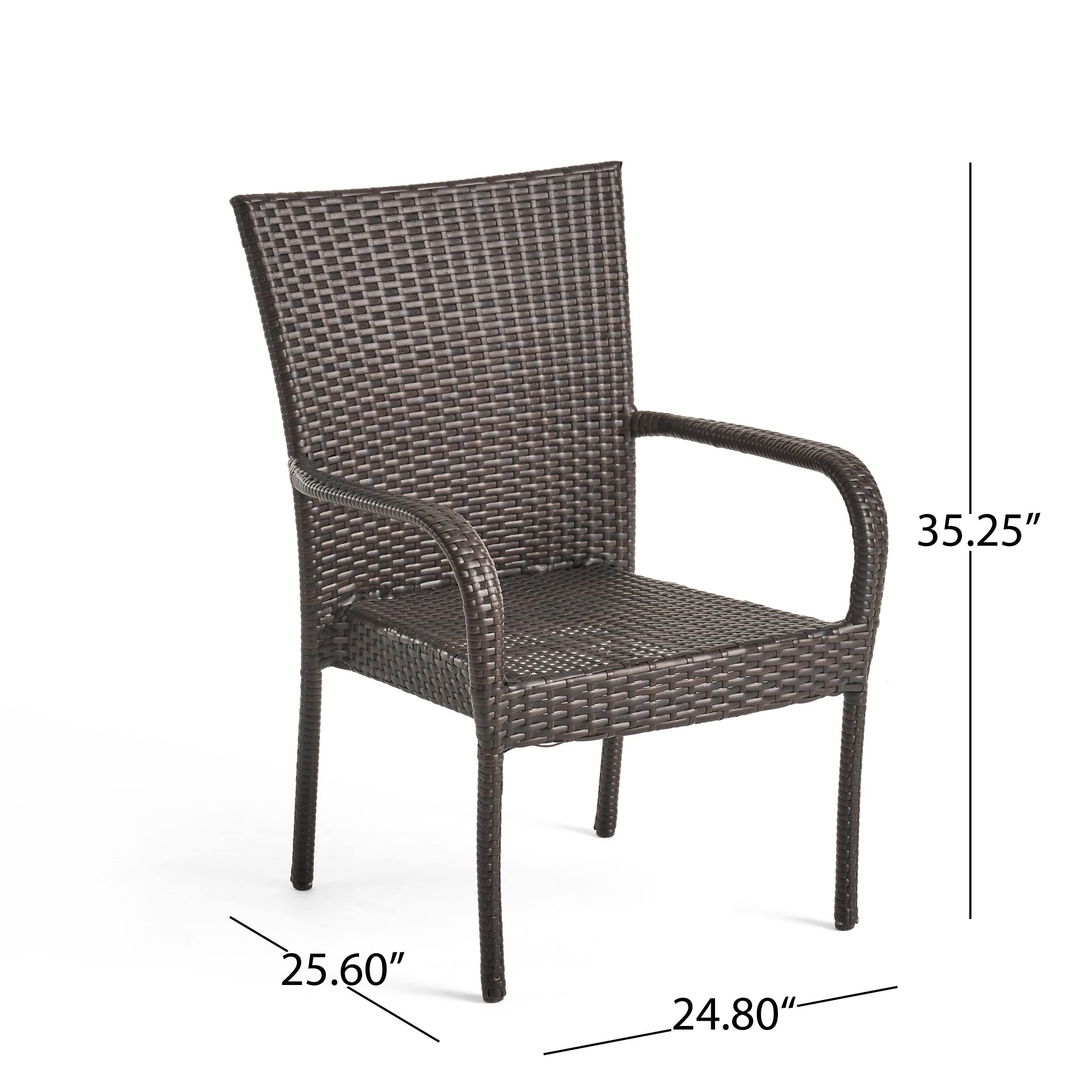 Christopher Knight Home Orleans 3-Piece Outdoor Wicker Patio Chat Set - Weather-Resistant Rattan Furniture for Garden, Poolside & Backyard Relaxation (Multibrown)