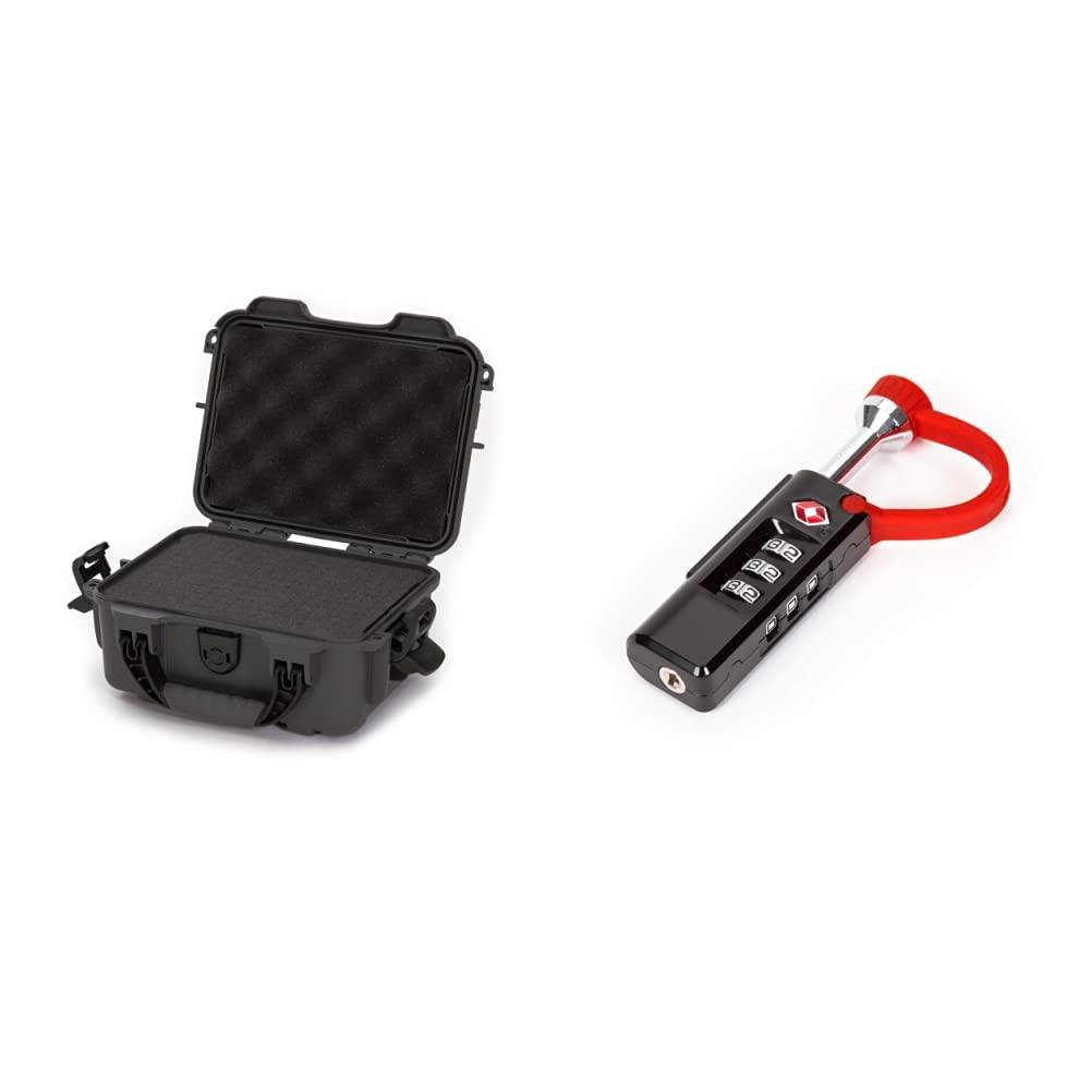 **Nanuk 904 Waterproof Hard Case with Customizable Foam Insert - TSA Approved Lock, Graphite & Black (900-TSA Lock NANUK) - Ideal for Travel, Photography & Equipment Protection**