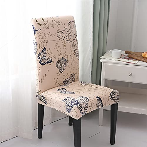 Stretchy Parson Chair Slipcovers Set of 4 - Soft Polyester Dining Room Seat Covers with Butterfly Design for Party, Living Room, Restaurant & Pet Protection - Perfect for Home Decor, Wedding Ceremonies & Daily Use