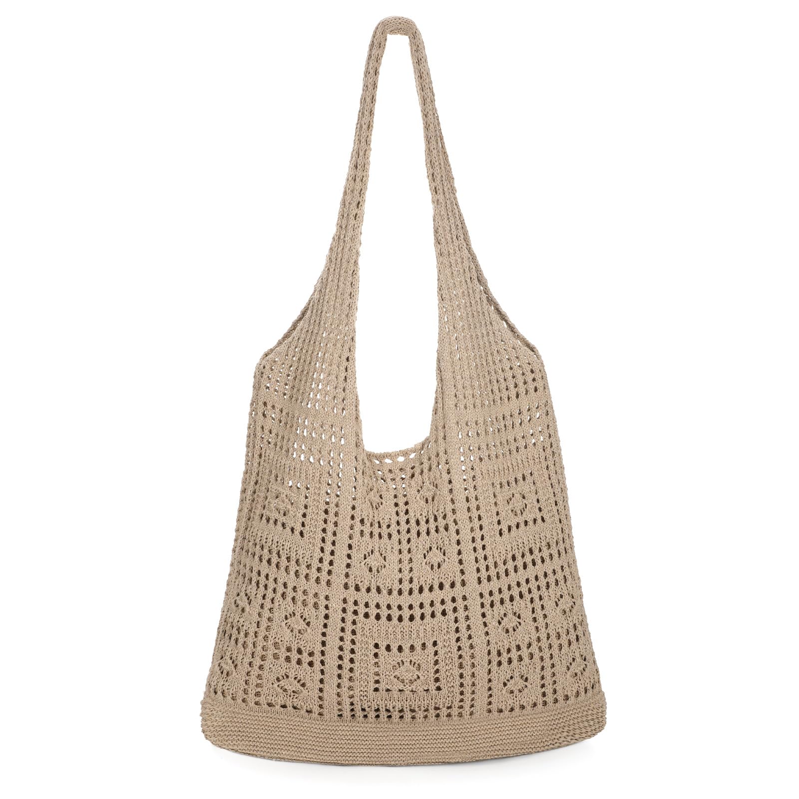 XZQTIVE Women's Crochet Tote Bag - Stylish Mesh Beach Bag for Summer Vacation, Aesthetic Knit Shoulder Purse | Perfect for Beach Trips, Shopping & Casual Outings