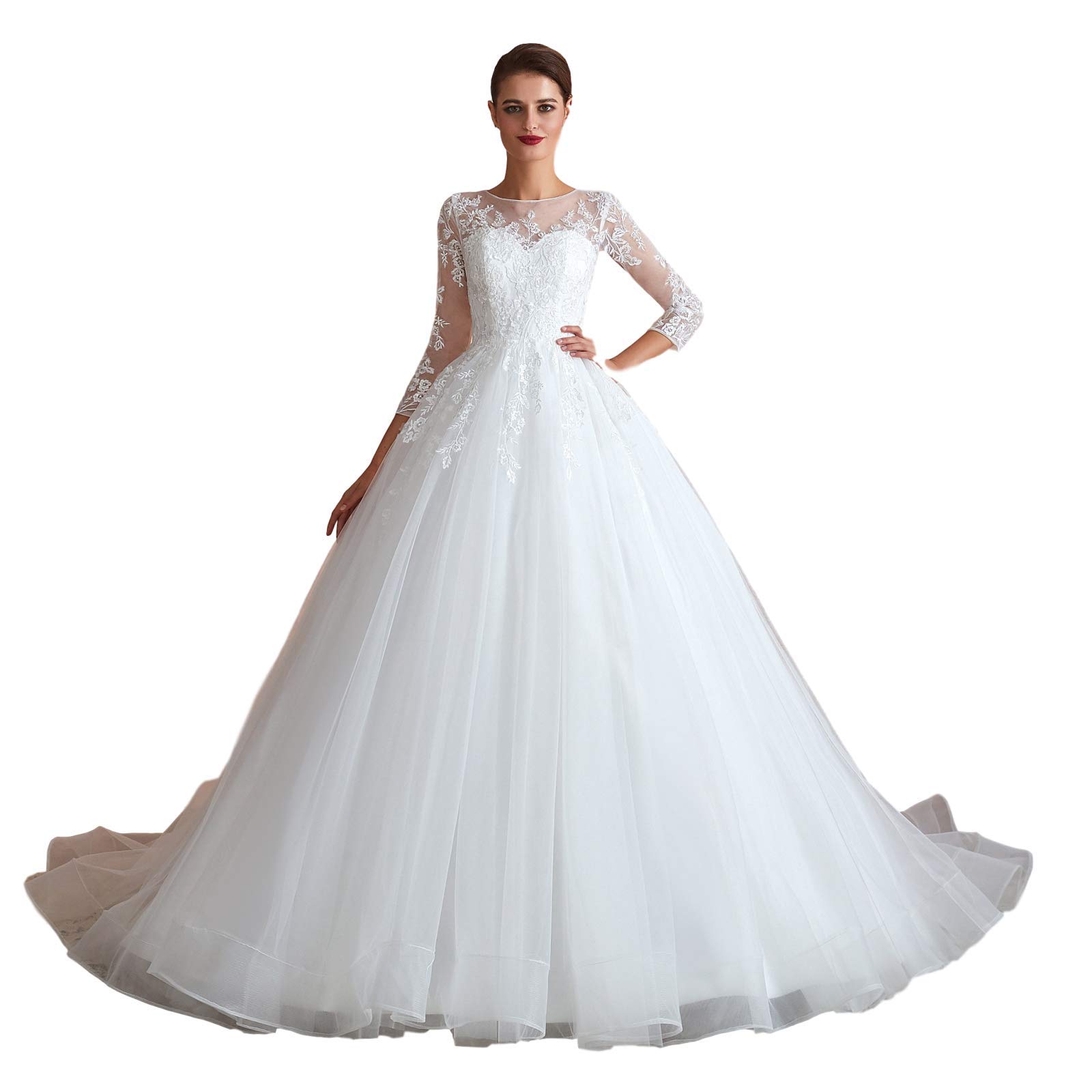 Elegant Women's Ball Gown Bridal Wedding Dress - Perfect for Bridal Showers, Formal Events & Fairy Tale Weddings