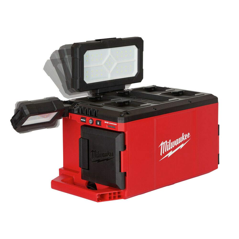 Milwaukee M18 PACKOUT LED Work Light with USB Charger - Cordless Jobsite Light for Construction, Camping & Emergency Use (Tool Only)