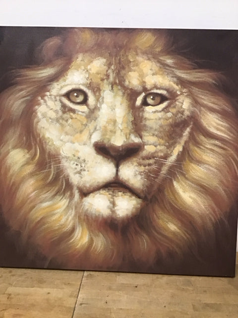 36 Sq. Lion Art - Premium Canvas Wall Art for Home & Office Decor - Perfect for Living Room, Bedroom, and Office Spaces