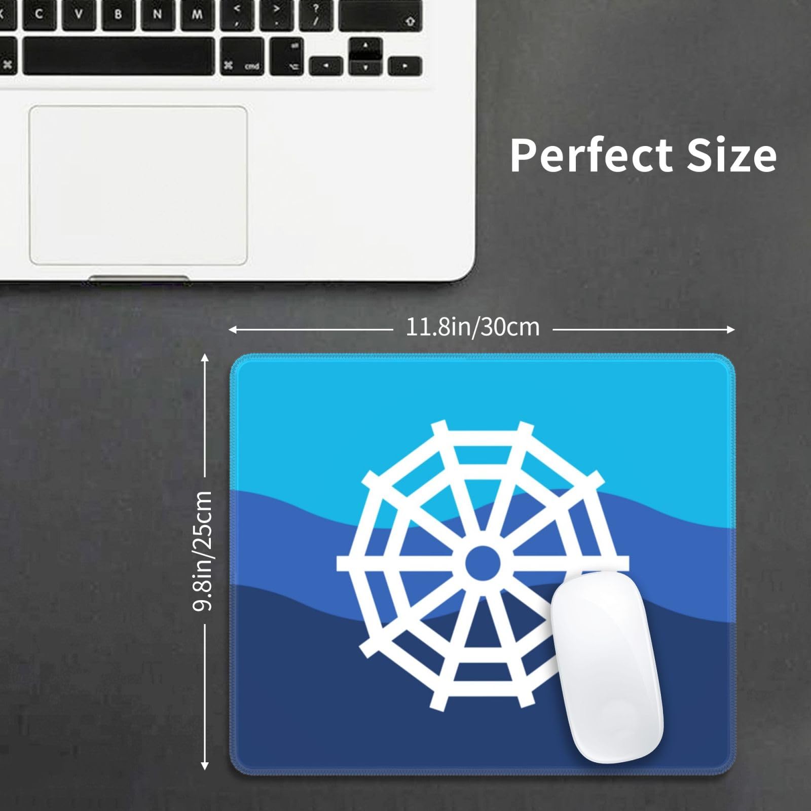 SIYTUAU Riverside Cincinnati Ohio Flag Mouse Pad - 10x12 Inch Waterproof Non-Slip Rubber Gaming Mousepad for Office & Laptop Use - Perfect for Work, Gaming & Home Decor