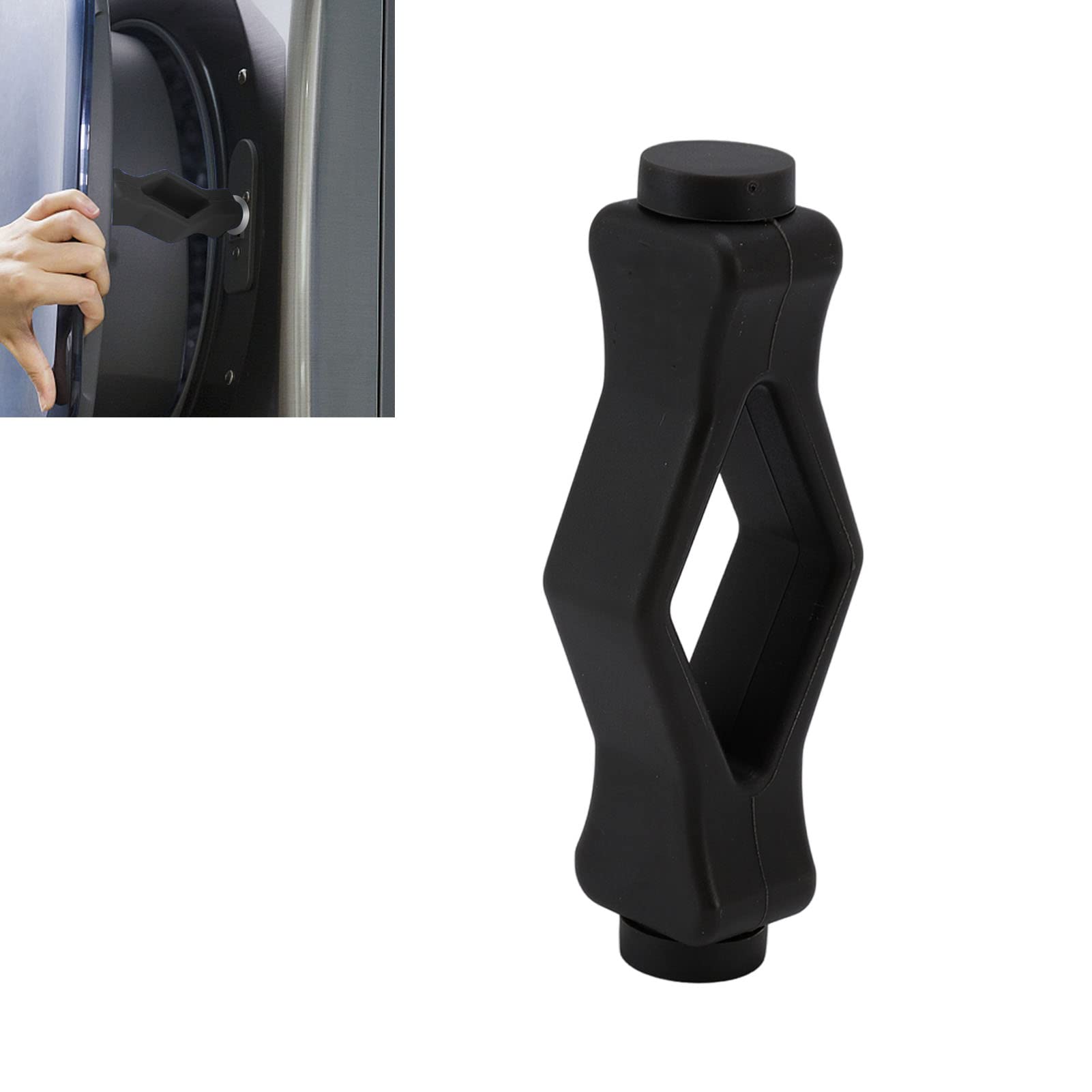 Front Load Washer Door Prop with Strong Magnetic Hold - Universal Washing Machine Door Holder & Ventilation Aid (Black) | Keep Washer Open for Drying & Prevent Mold | Perfect for LG, Samsung, Whirlpool Front-Loading Machines
