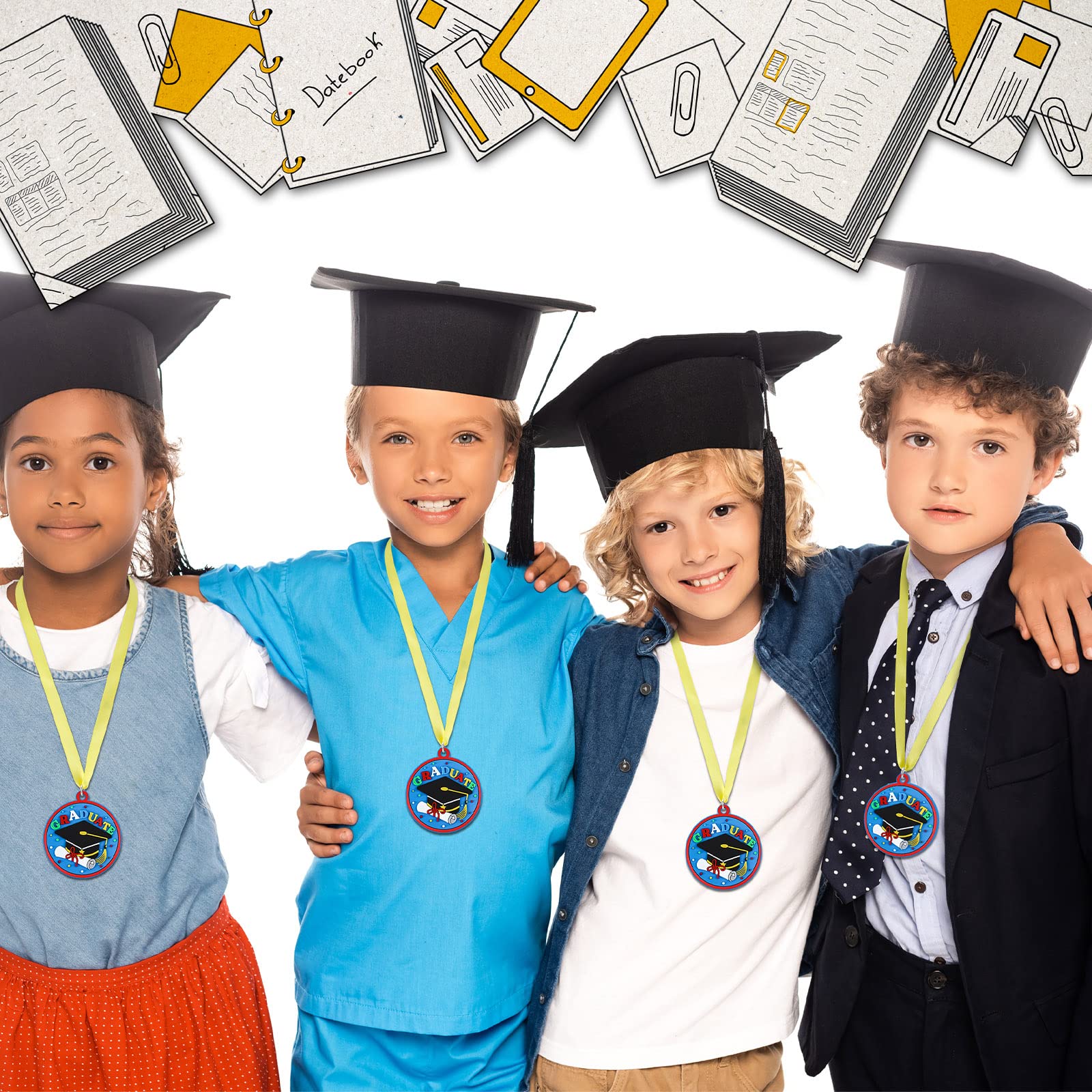 Tigeen 2 Inch Kids Graduation Medal with Neck Ribbon - Preschool & Kindergarten Award for Graduation Ceremony, Party Favors & School Supplies - Perfect for Pre-K Graduation Gifts & End of Year Celebrations
