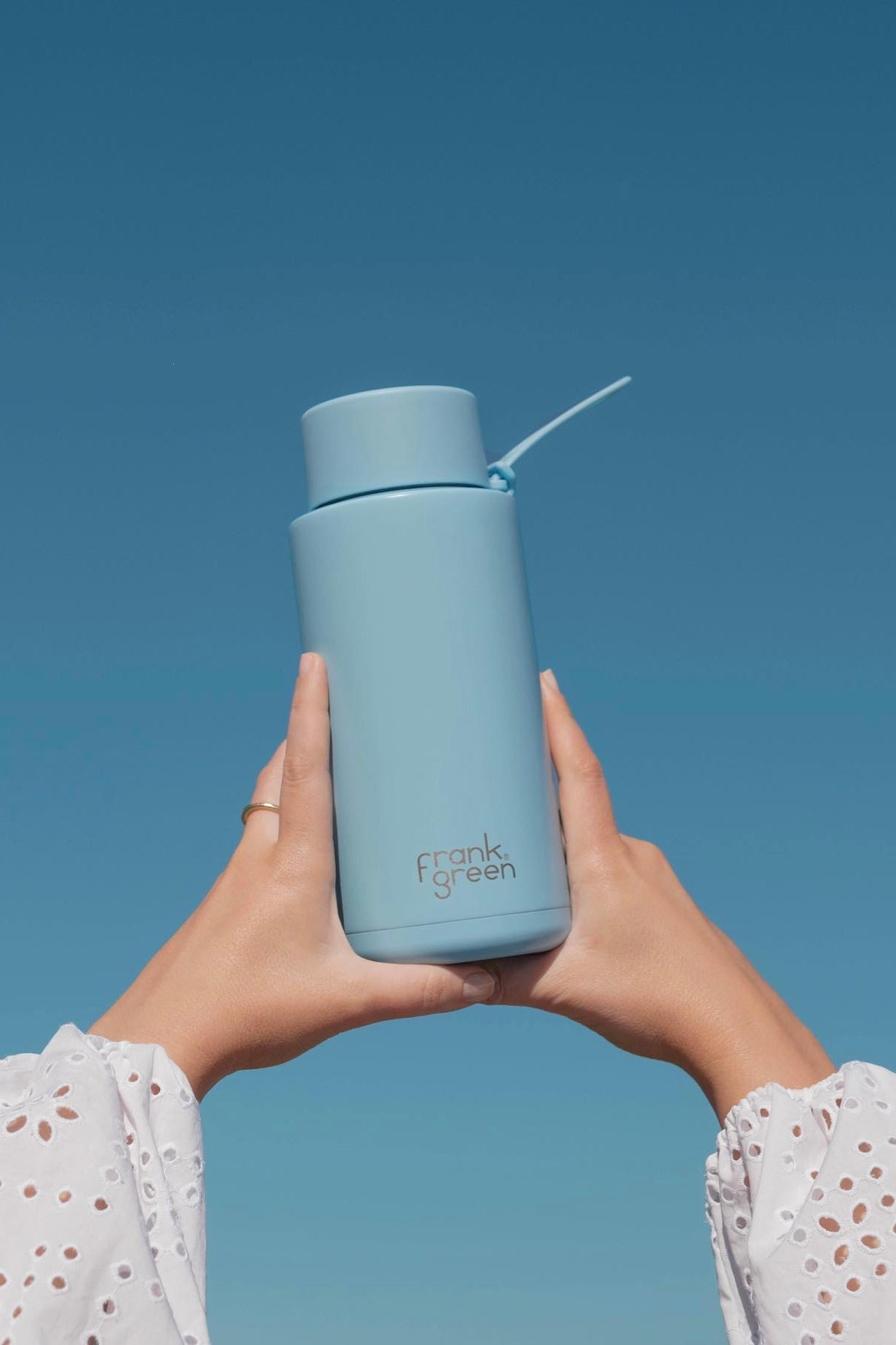 Eco-Friendly Ceramic Reusable Water Bottle - 1 Liter Sky Blue - Perfect for Home, Office & Outdoor Activities