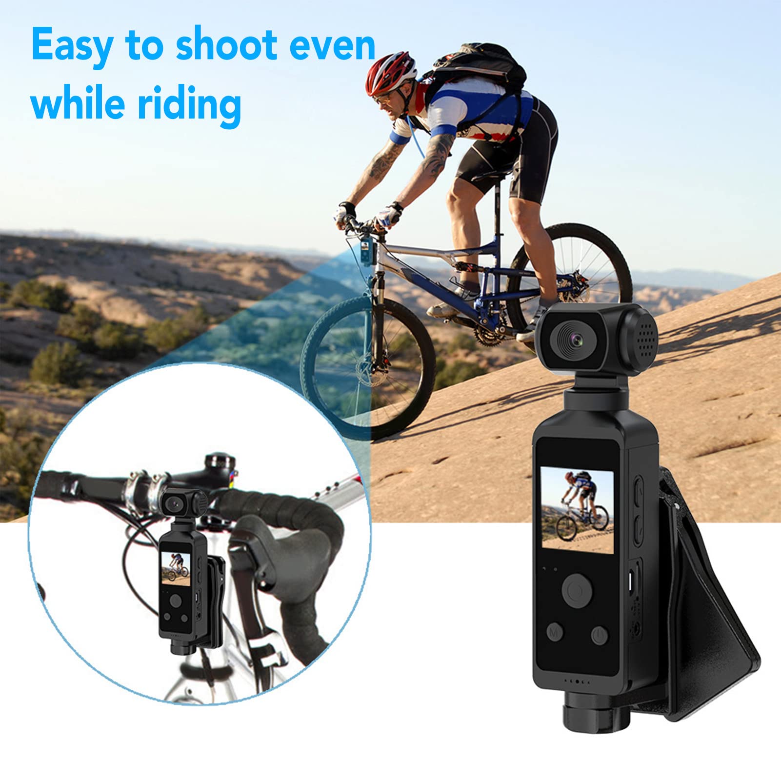 4K HD Pocket Action Camera with 270° Rotatable Lens & Anti-Shaking - Compact Waterproof Video Camera for Outdoor Sports, Riding, Diving, Vlogging & Adventure Shooting