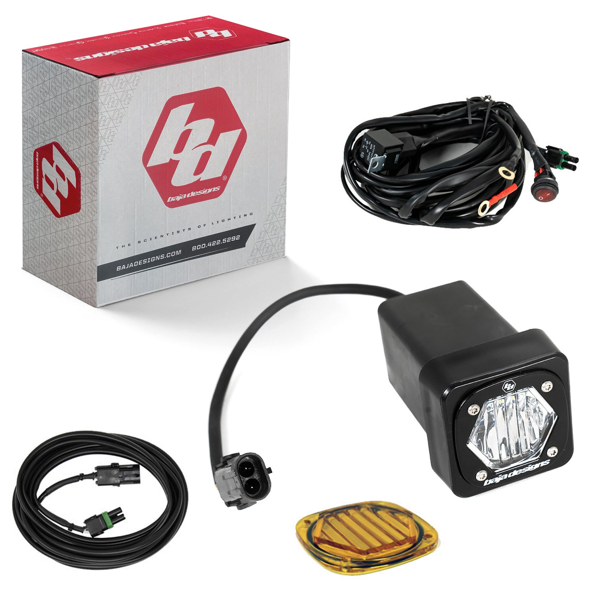 Baja Designs S1 LED Universal Hitch Light Kit - Waterproof Off-Road Lighting for Trucks, Jeeps & Trailers - Includes Toggle Switch Harness - Perfect for Night Driving, Camping & Off-Road Adventures