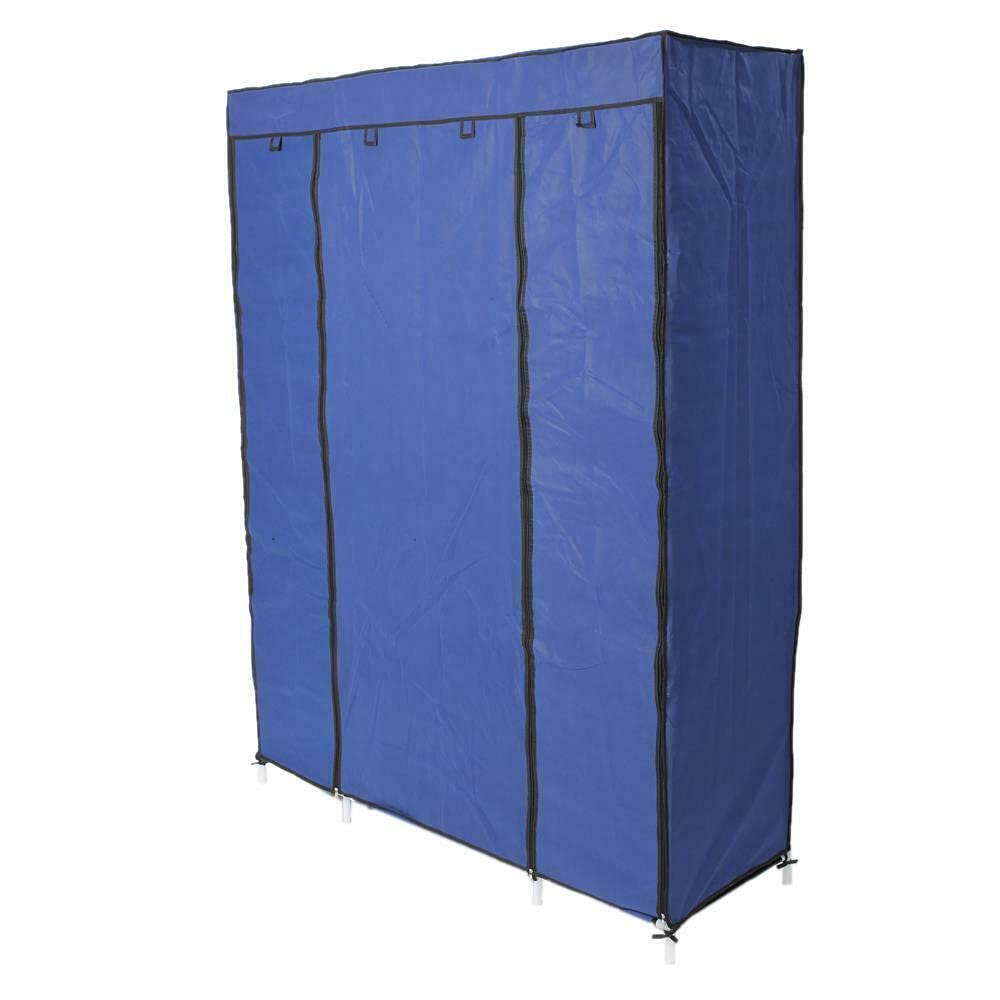 XDE Portable Wardrobe Closet Organizer with Shoe Rack & Storage Shelves - Foldable Clothes Rack for Bedroom, Bathroom, Dorm & Closet Organization - Perfect for Clothes, Shoes, Toys & Tool Storage