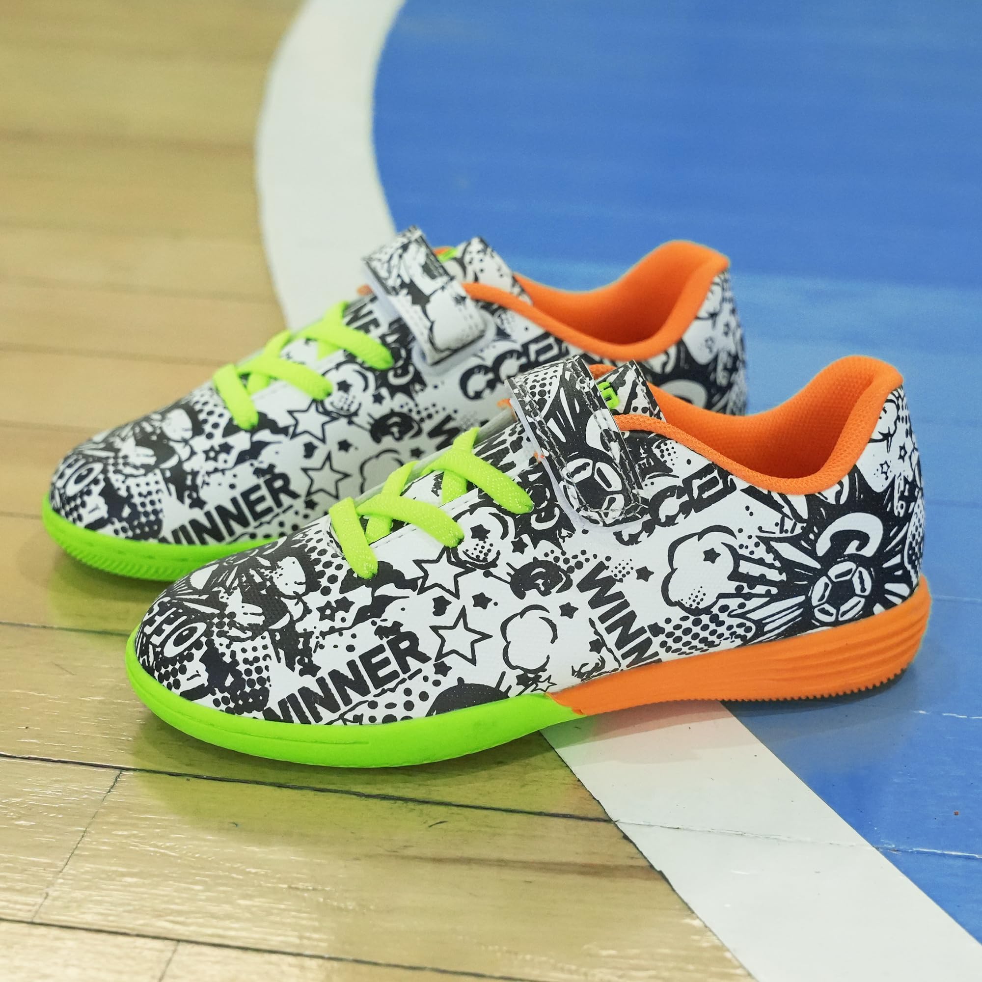 Brooman Kids Indoor Soccer Shoes for Boys & Girls - Lightweight Futsal Shoes for Training & Games - Perfect for Gym Floors & Indoor Courts