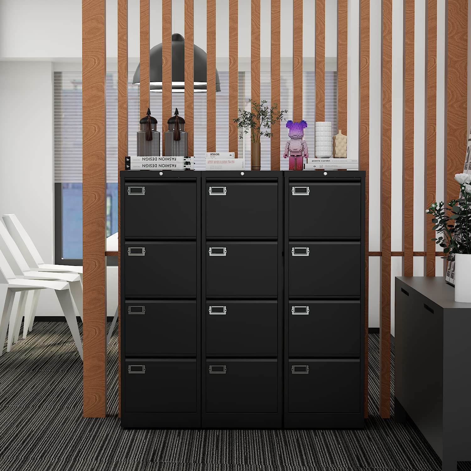 4-Drawer Metal File Cabinet - Lockable Storage for Home & Office - Organize Letter/Legal/A4 Files