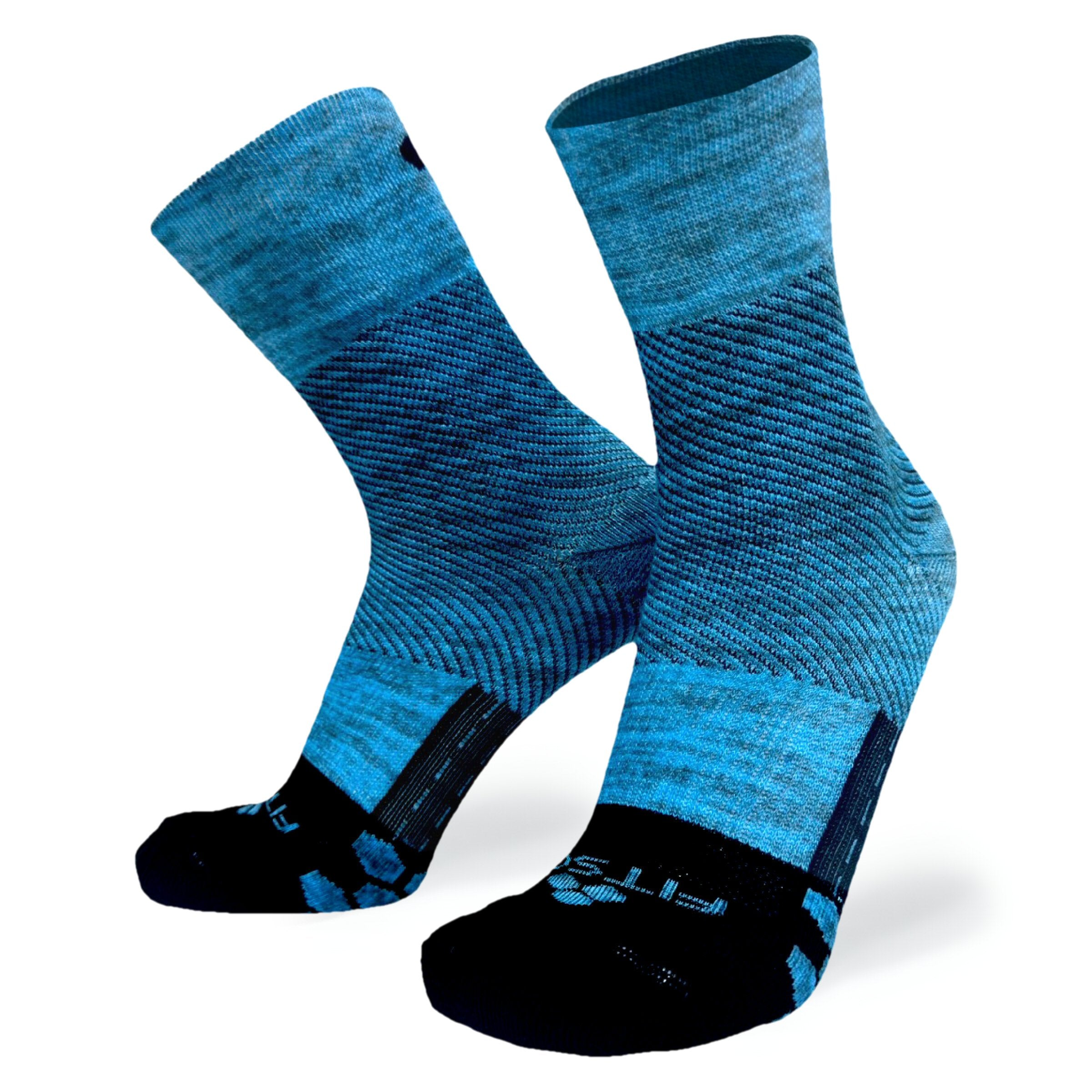 Professional Athletic Training Socks 3-Pack (Heather Blue) - Perfect for Running, Gym Workouts & Sports Performance
