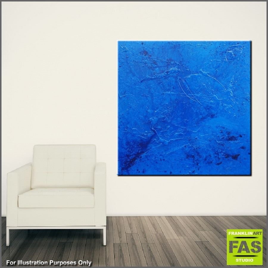Abstract Blue Wall Art - Modern Canvas Painting for Home & Office Decor | Perfect for Living Room, Bedroom, or Office Spaces
