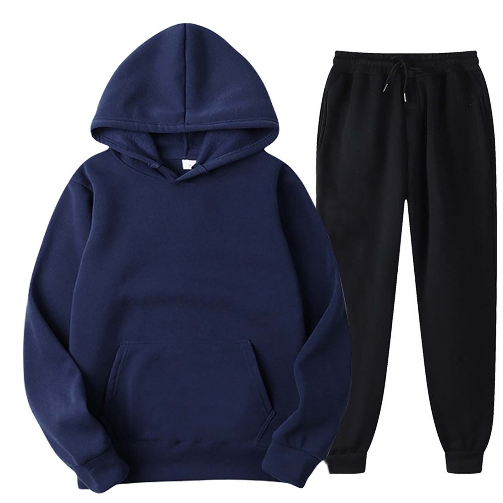 NaRHbrg Women's & Men's 2-Piece Tracksuit Set - Long Sleeve Hooded Sweatshirt & Jogger Pants - Casual Fashion Sweatsuit for Workout, Lounge & Streetwear