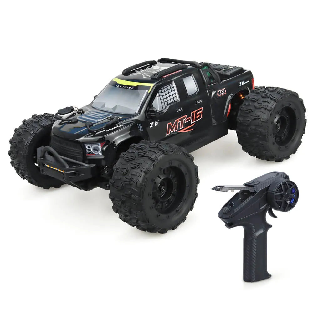 ZD Racing MT16 RTR 1/16 Scale 2.4GHz 4WD Brushless RC Monster Truck - 80km/h High Speed Off-Road Vehicle for Adults & Kids - Perfect for Backyard Racing, Trail Adventures & Off-Road Bashing
