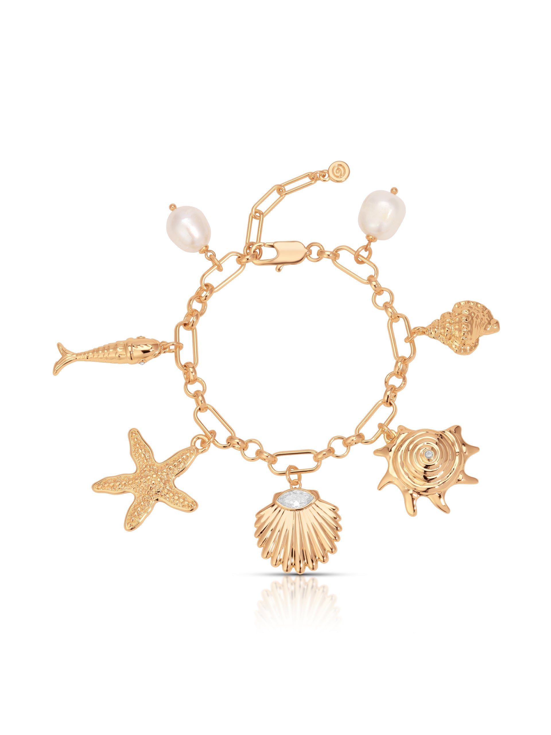 Oceanic Dreams Charm Bracelet - Handmade Sea Glass & Shell Beaded Jewelry for Women | Perfect for Beach Vacations, Summer Outfits & Boho Fashion Accessories