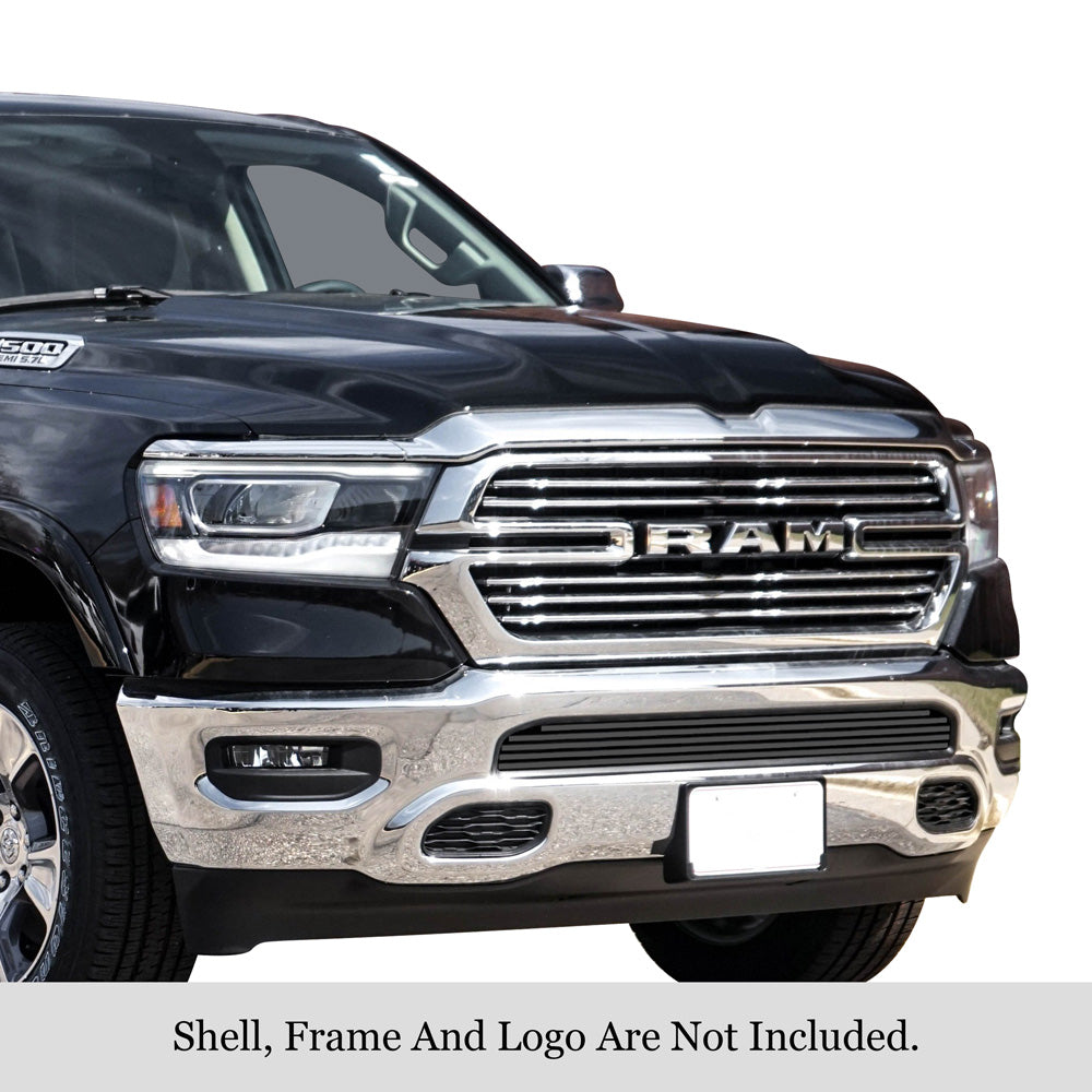 APS Black Stainless Steel Lower Billet Grille for 2019-2024 Ram 1500 (Non-Sensor Version) - Heavy Duty Protection & Custom Styling for Off-Road & Daily Driving