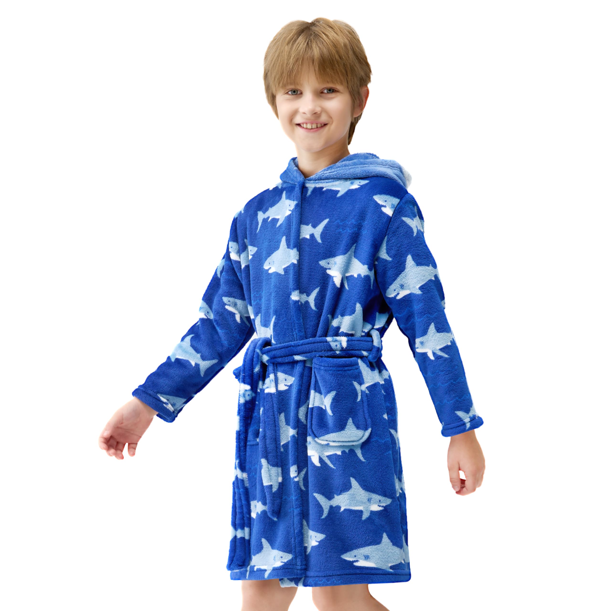Christmas Kids Hooded Robe for Boys - Cozy Pajamas & Bathrobe for Holidays