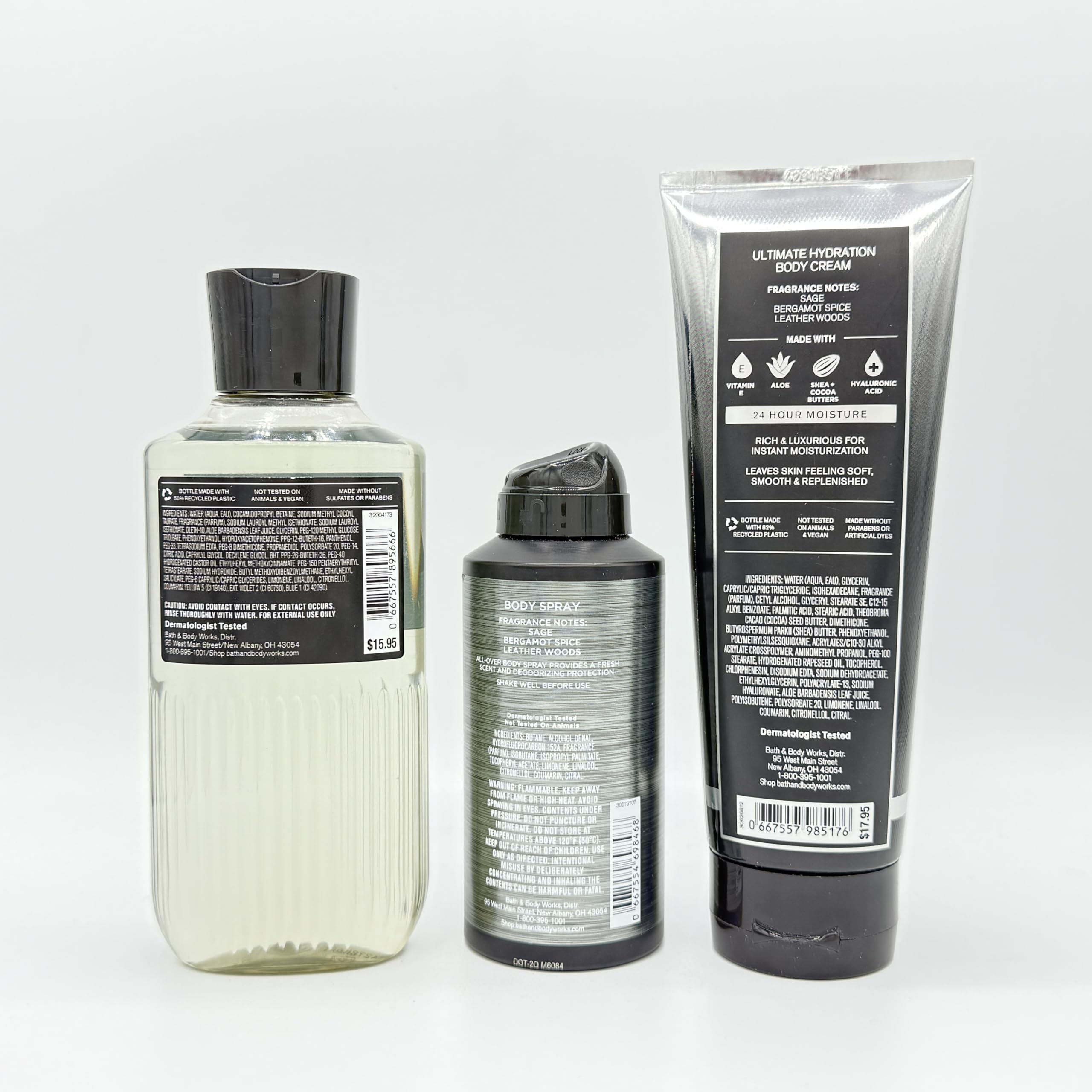 Graphite Scented Men's 3-Piece Bath & Body Gift Set - Moisturizing Body Wash, Refreshing Body Spray & Hydrating Body Lotion - Perfect for Shower, Gym & Daily Skincare Routine