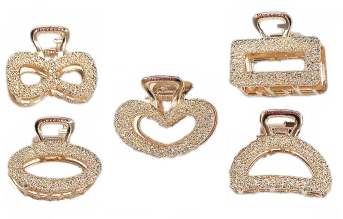 Trendy Metal Hair Claw Clips for Women - 3 Pack Multi-Design Hair Accessories for Girls & Women (Random Styles) - Perfect for Updos, Ponytails & Everyday Hairstyles