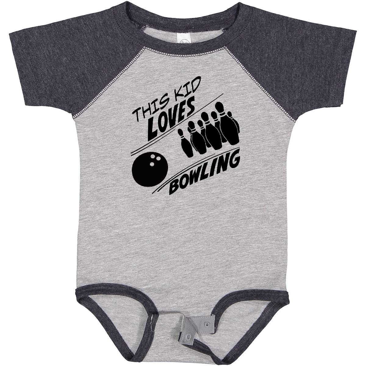 Inktastic This Kid Loves Bowling Baby Bodysuit - Soft Cotton Infant Onesie for Bowling Fans - Perfect Gift for Newborns & Baby Showers - Great for Bowling Parties & Family Events