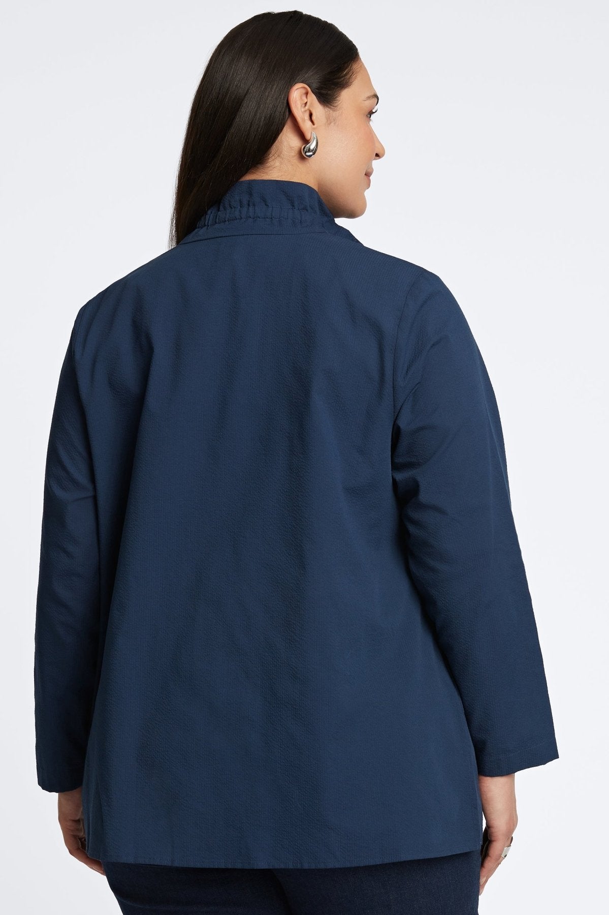 Carolina Plus Seersucker Long Sleeve Shirt Jacket for Men - Lightweight Summer Blazer - Perfect for Beach Weddings, Outdoor Parties & Business Casual Wear