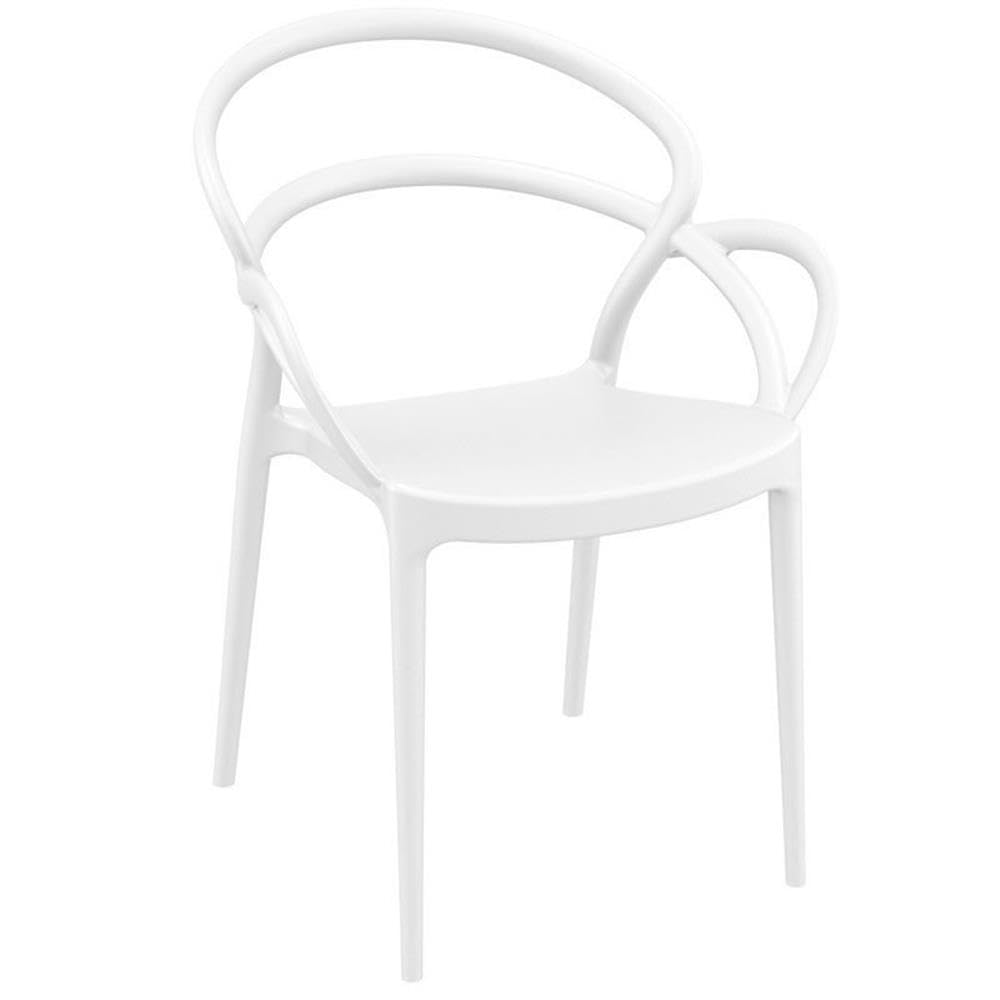 Premium White Mila Dining Arm Chairs (Set of 2) - Modern Kitchen & Dining Room Furniture for Home Decor - Perfect for Family Gatherings & Dinner Parties